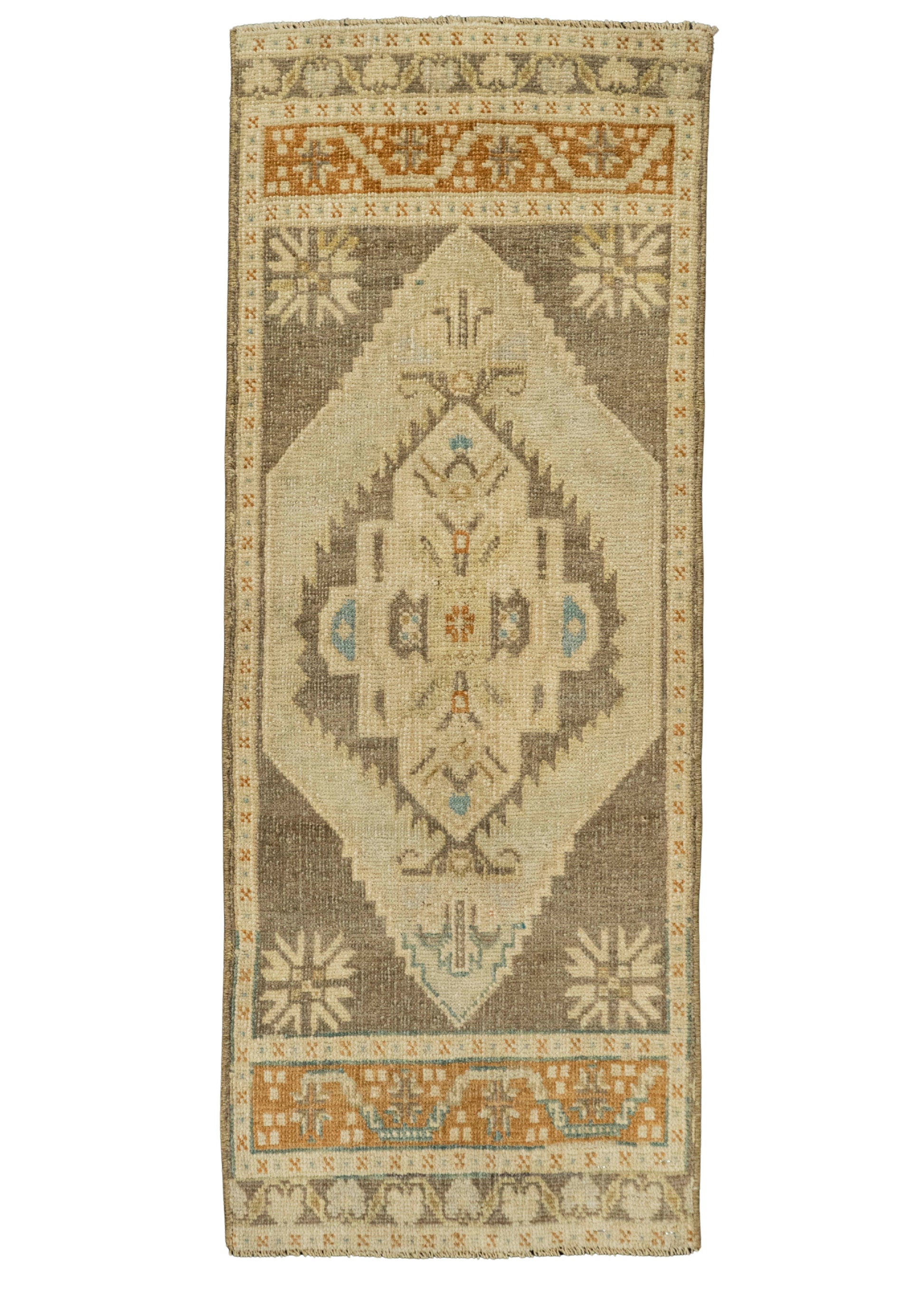 Turkish Mini Rug Oriental Hand Knotted Vintage Rug 1'5" x 3'9" #21088