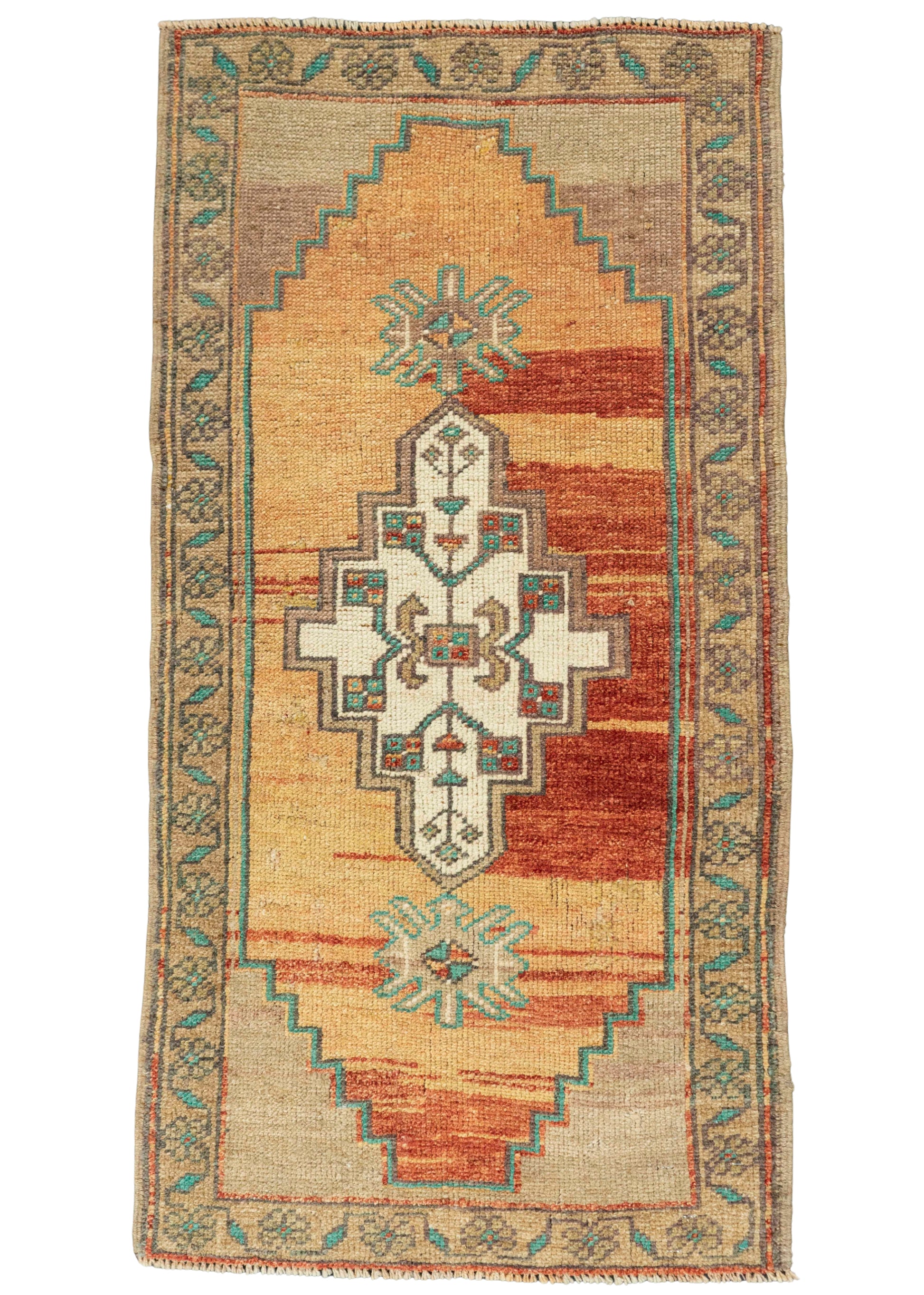 Turkish Mini Rug Oriental Hand Knotted Vintage Rug 1'8" x 3'3" #21222