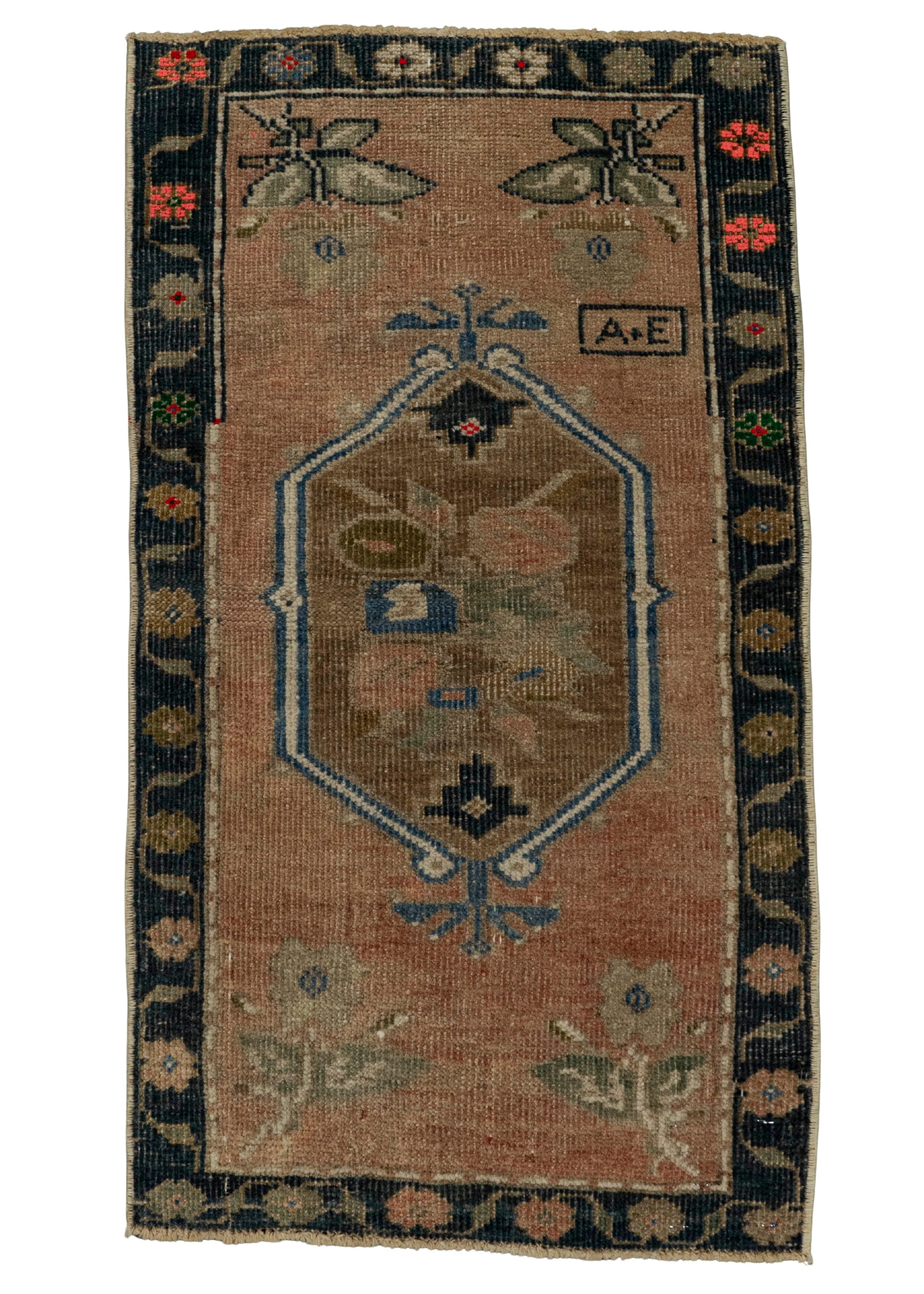 Turkish Mini Rug Oriental Hand Knotted Vintage Rug 1'6" x 2'7" #21218