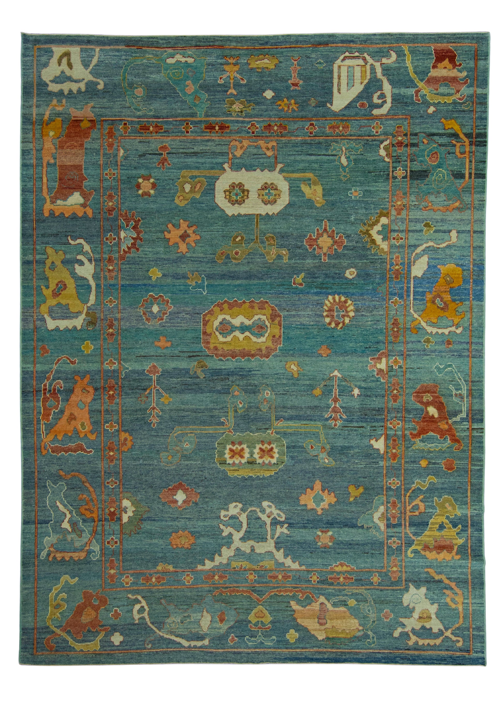 Turkish Oushak Old Wool Rug  10'1" x 13'7" #20004