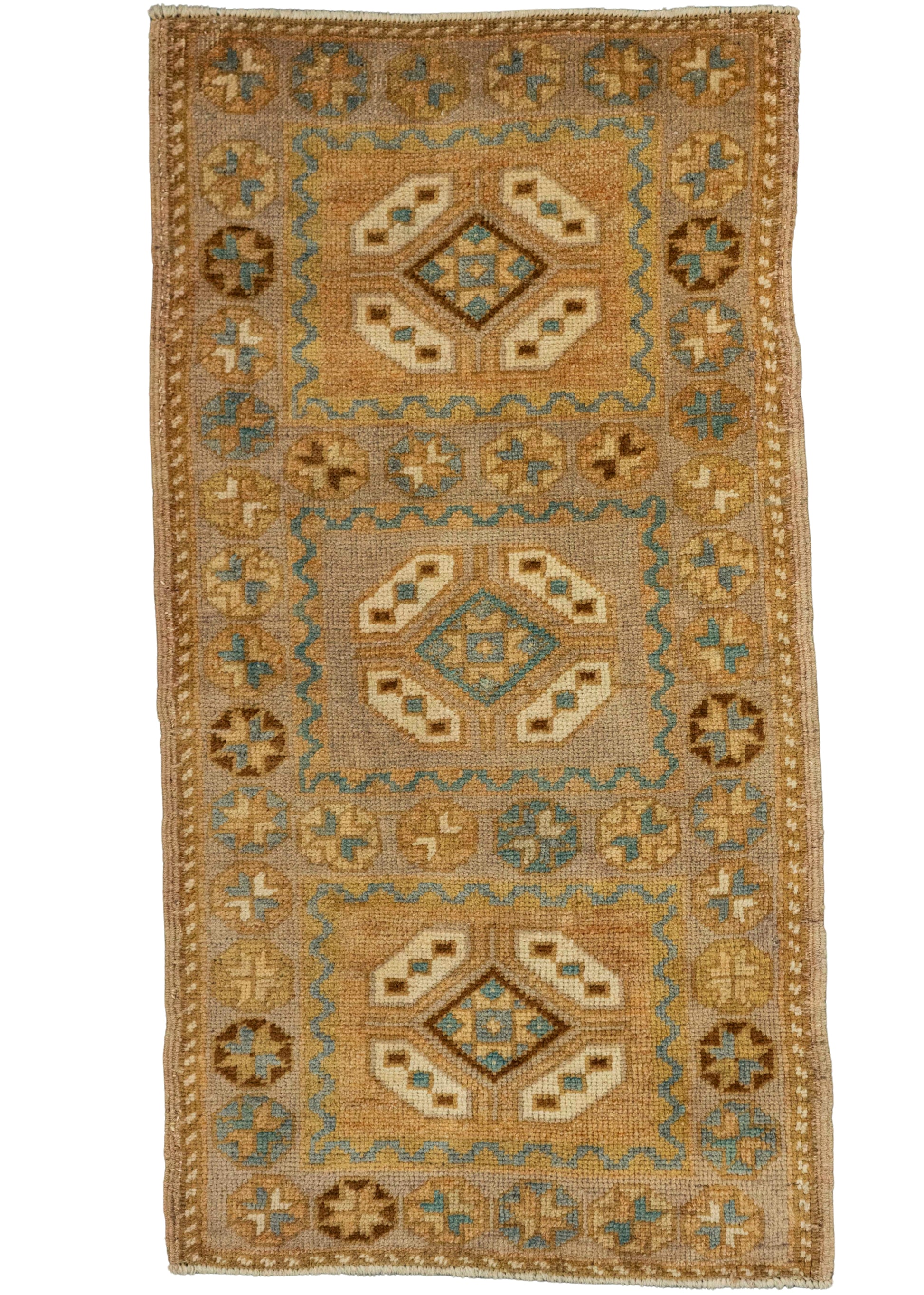 Turkish Mini Rug Oriental Hand Knotted Vintage Rug  1'8" x  3'2" #22062