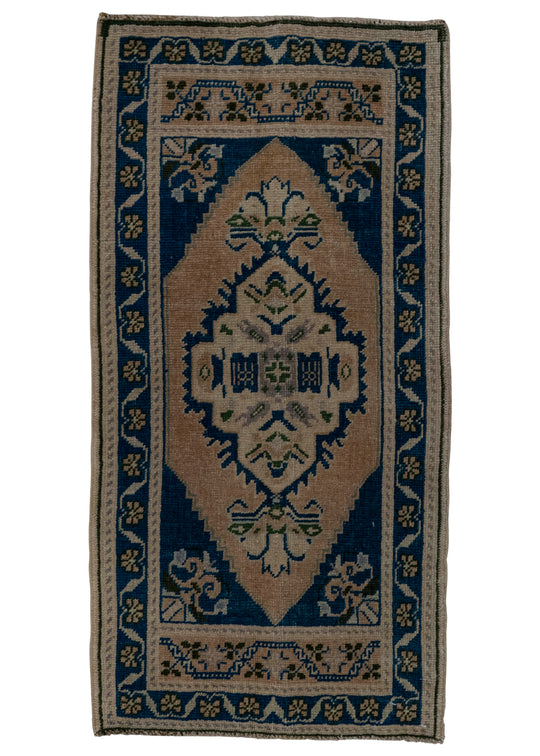 Turkish Mini Rug Oriental Hand Knotted Vintage Rug 1'8" x 3'5" #20623