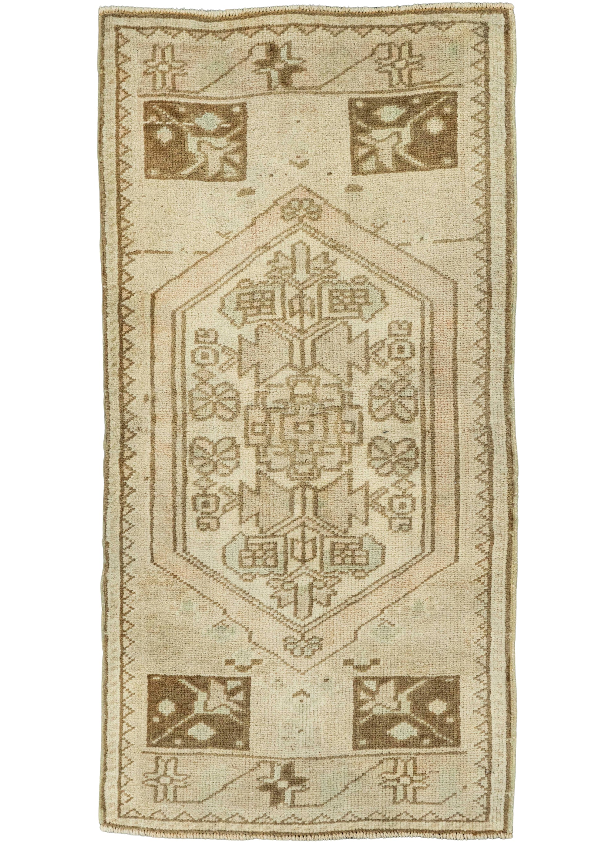 Turkish Mini Rug Oriental Hand Knotted Vintage Rug  1'6" x  3' #22064