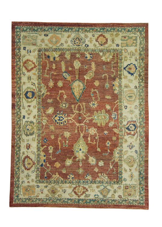 Turkish Old Wool Oushak Rug 8'11" x 12' #17103