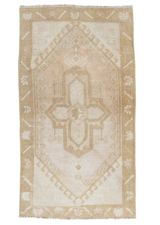 Turkish Mini Rug Oriental Hand Knotted Vintage Rug 1'8" x 2'11" #16739