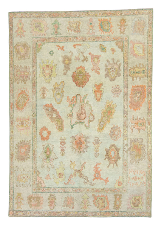 Turkish Oushak Rug 6'2" x 8'10" #18649