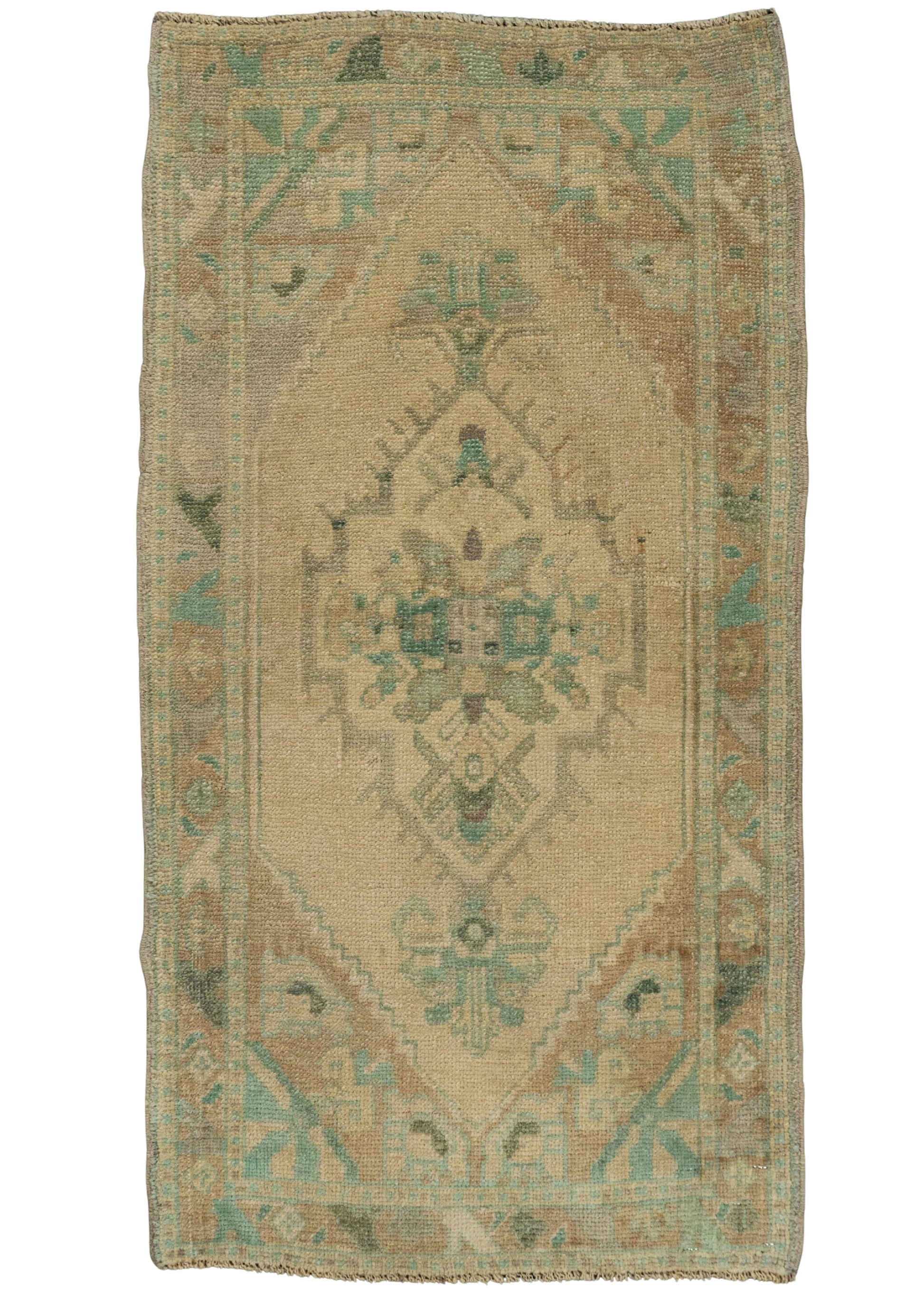 Turkish Mini Rug Oriental Hand Knotted Vintage Rug 1'9" x 3'3" #21093