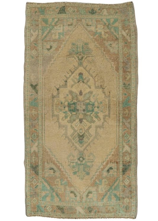Turkish Mini Rug Oriental Hand Knotted Vintage Rug 1'9" x 3'3" #21093
