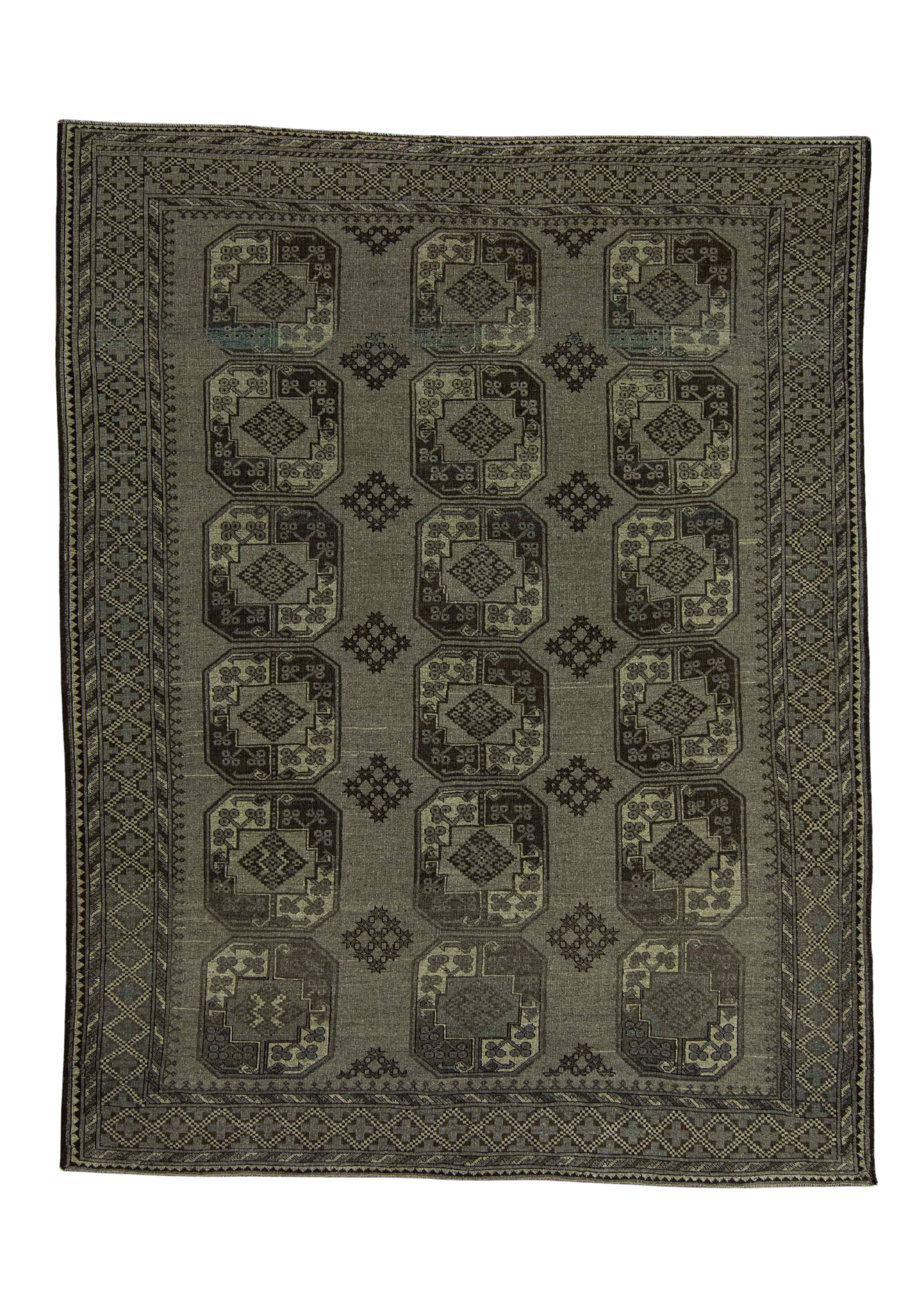 Antique Turkmen Rug 7'6
