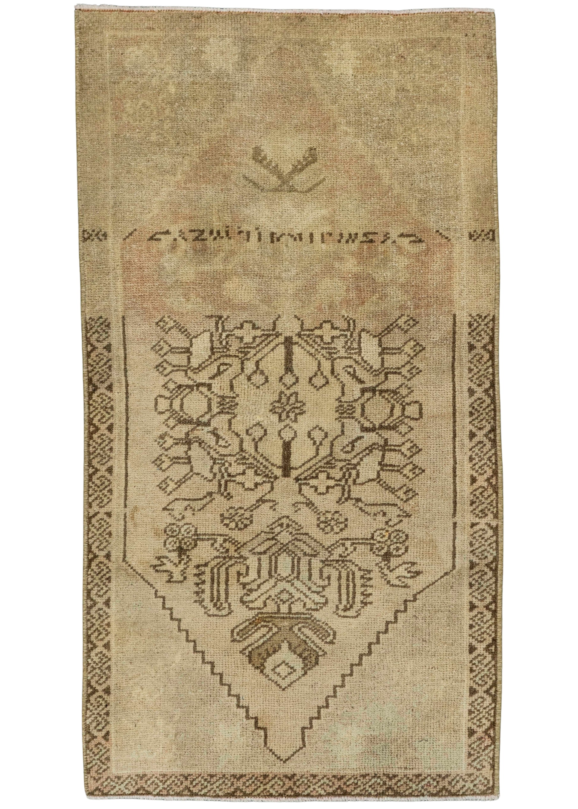 Turkish Mini Rug Oriental Hand Knotted Vintage Rug  1'9" x  3'3" #22061