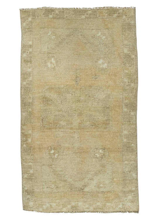 Turkish Mini Rug Oriental Hand Knotted Vintage Rug 1'9" x 3' #16431