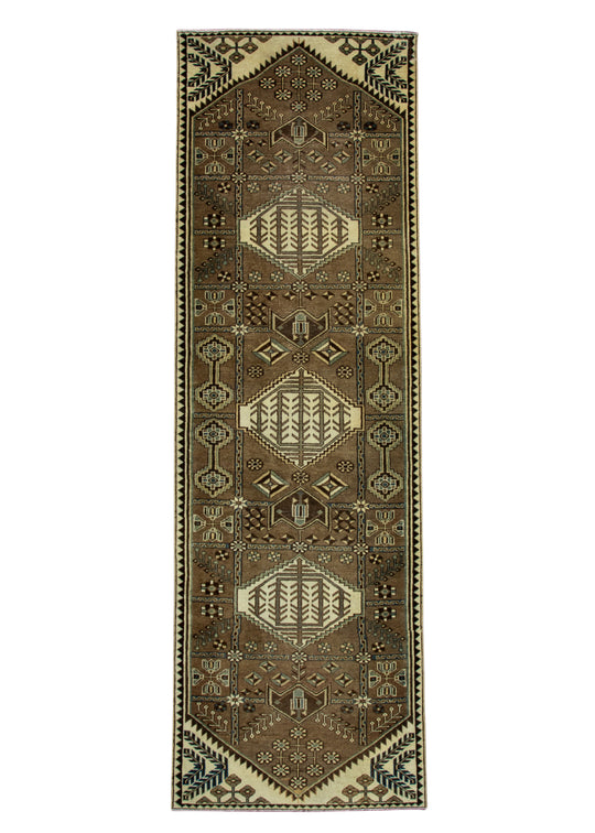 Turkish Vintage Anatolian Runner Rug 3'1" x 9'11" #17611