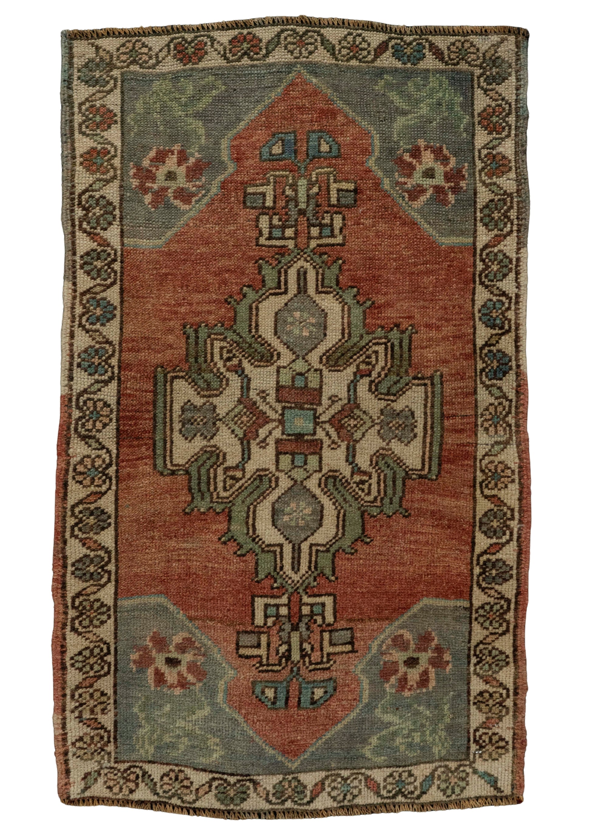 Turkish Mini Rug Oriental Hand Knotted Vintage Rug 1'8" x 2'11" #21232