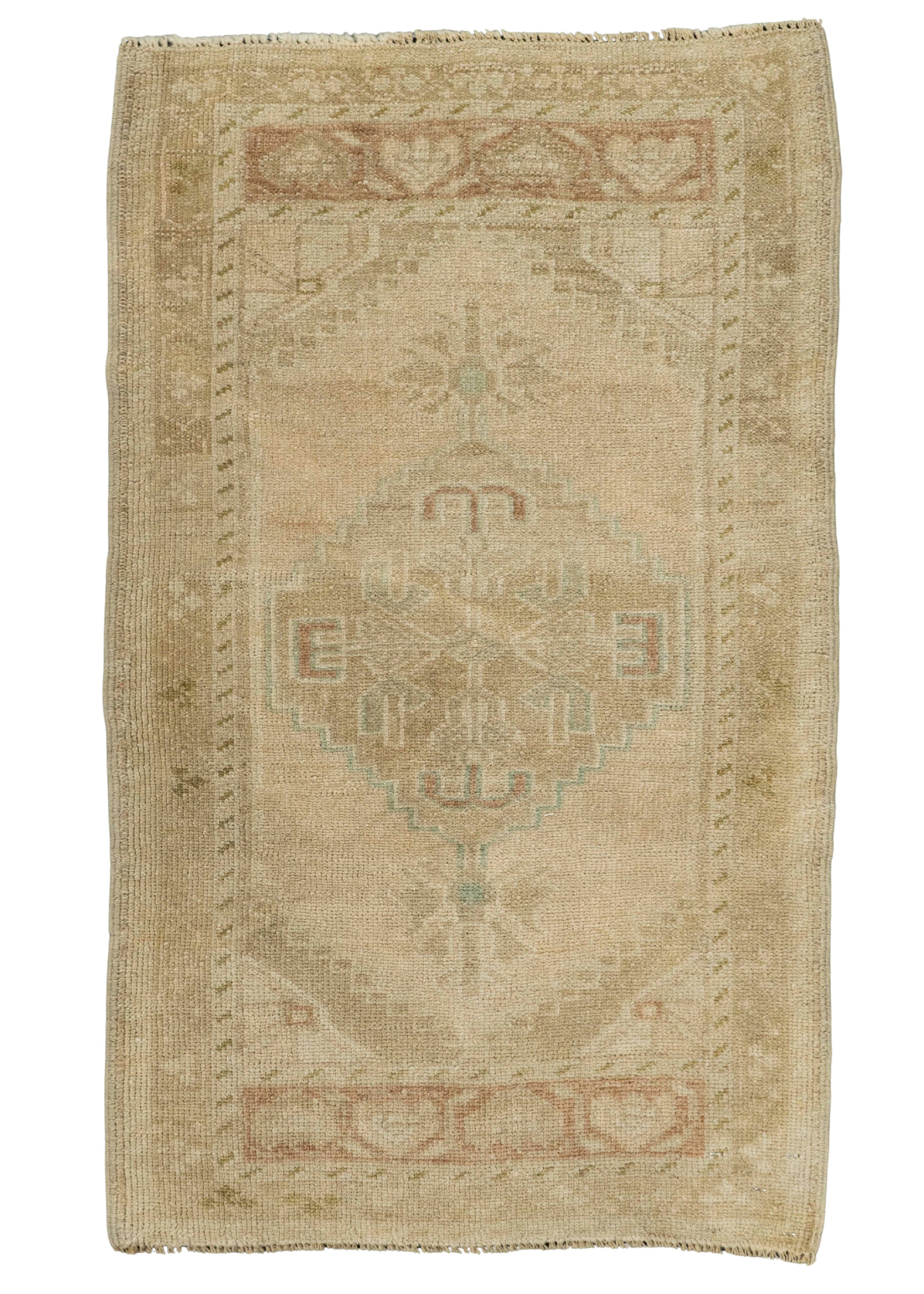 Turkish Mini Rug Oriental Hand Knotted Vintage Rug 1'11" x 3'1" #21081