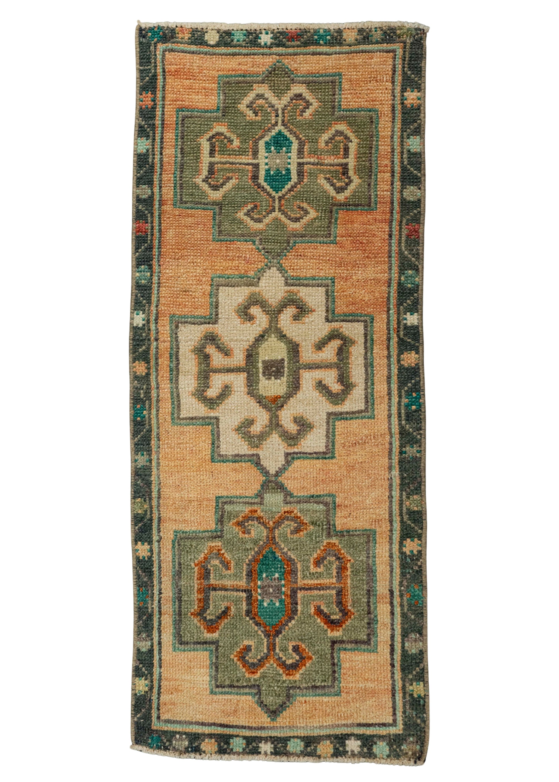 Turkish Mini Rug Oriental Hand Knotted Vintage Rug 1'5" x 3'6" #21214