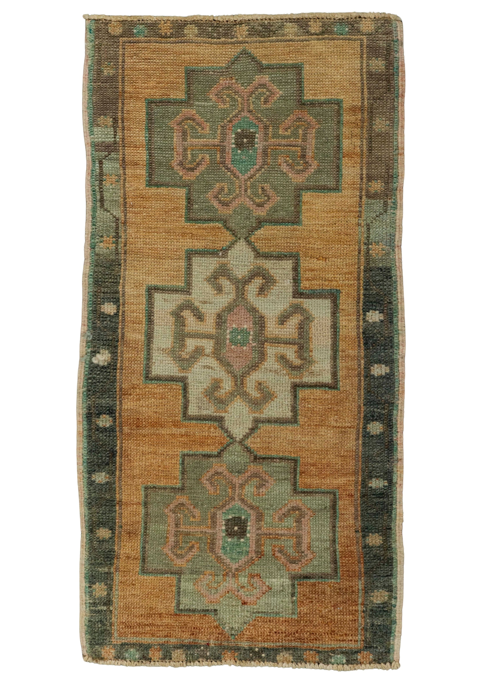 Turkish Mini Rug Oriental Hand Knotted Vintage Rug 1'6" x 3'1" #21235