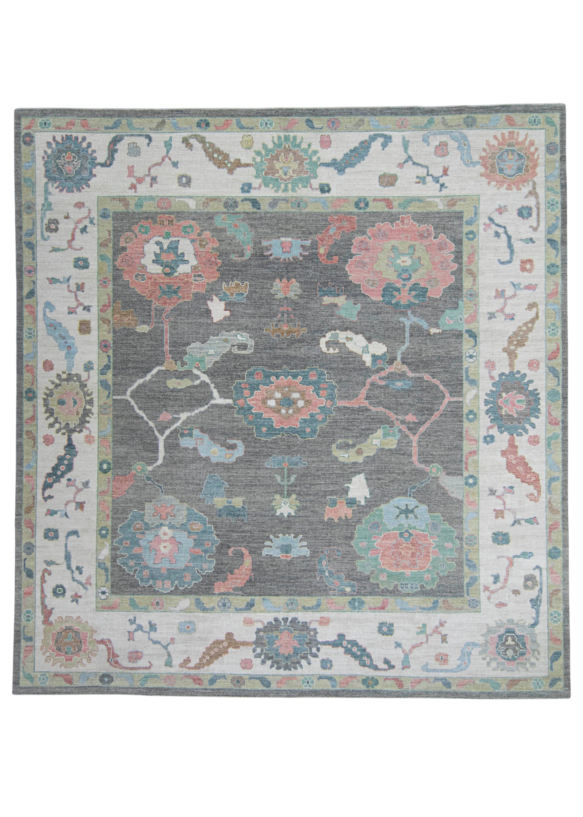 Turkish  Oushak Square Rug 11'10" x 12'7" #20319