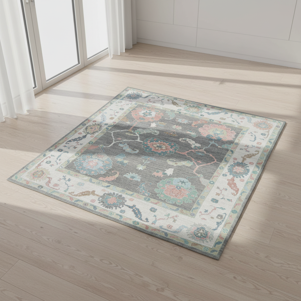 Turkish  Oushak Square Rug 11'10" x 12'7" #20319