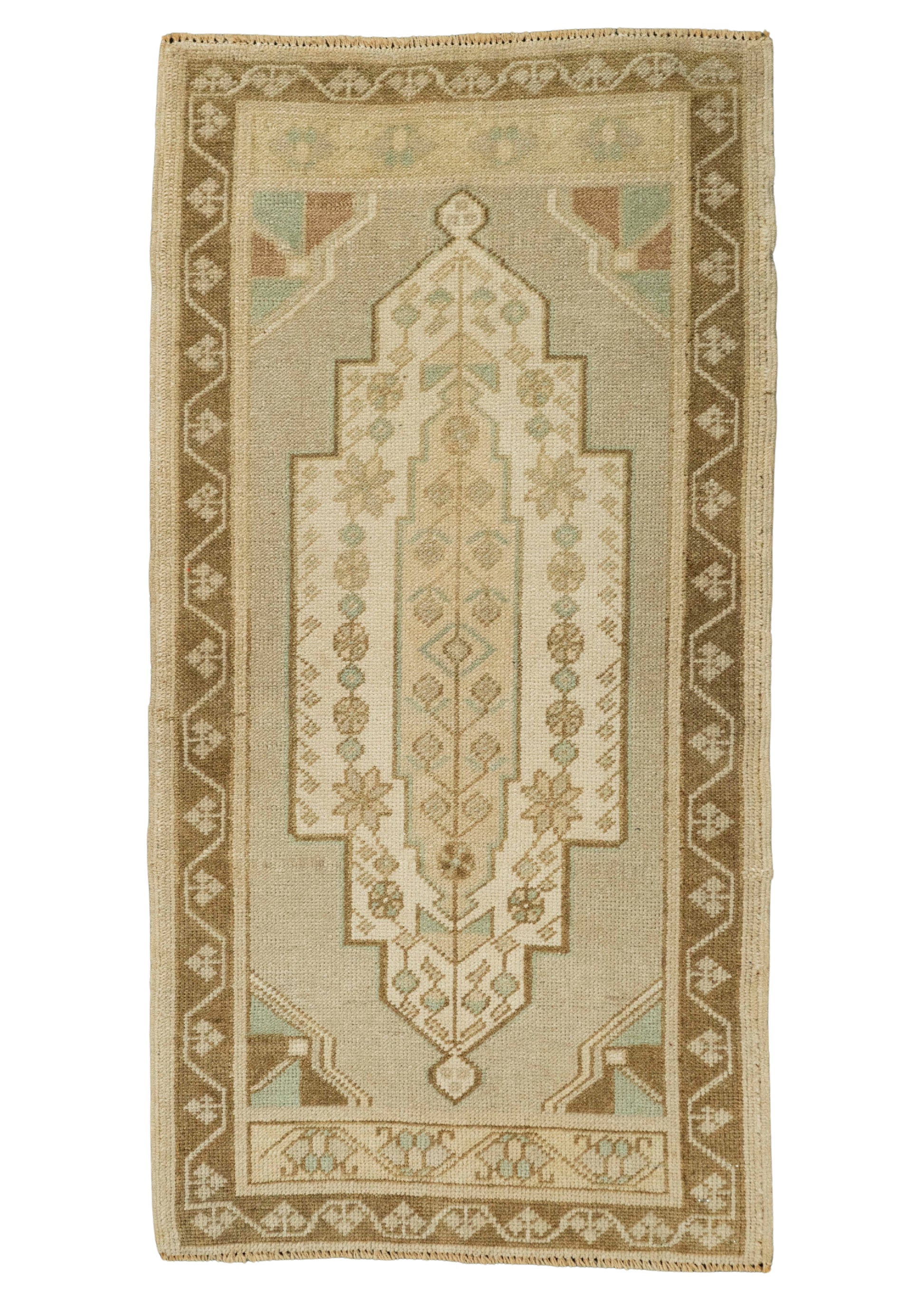 Turkish Mini Rug Oriental Hand Knotted Vintage Rug 1'8" x 3'4" #21086