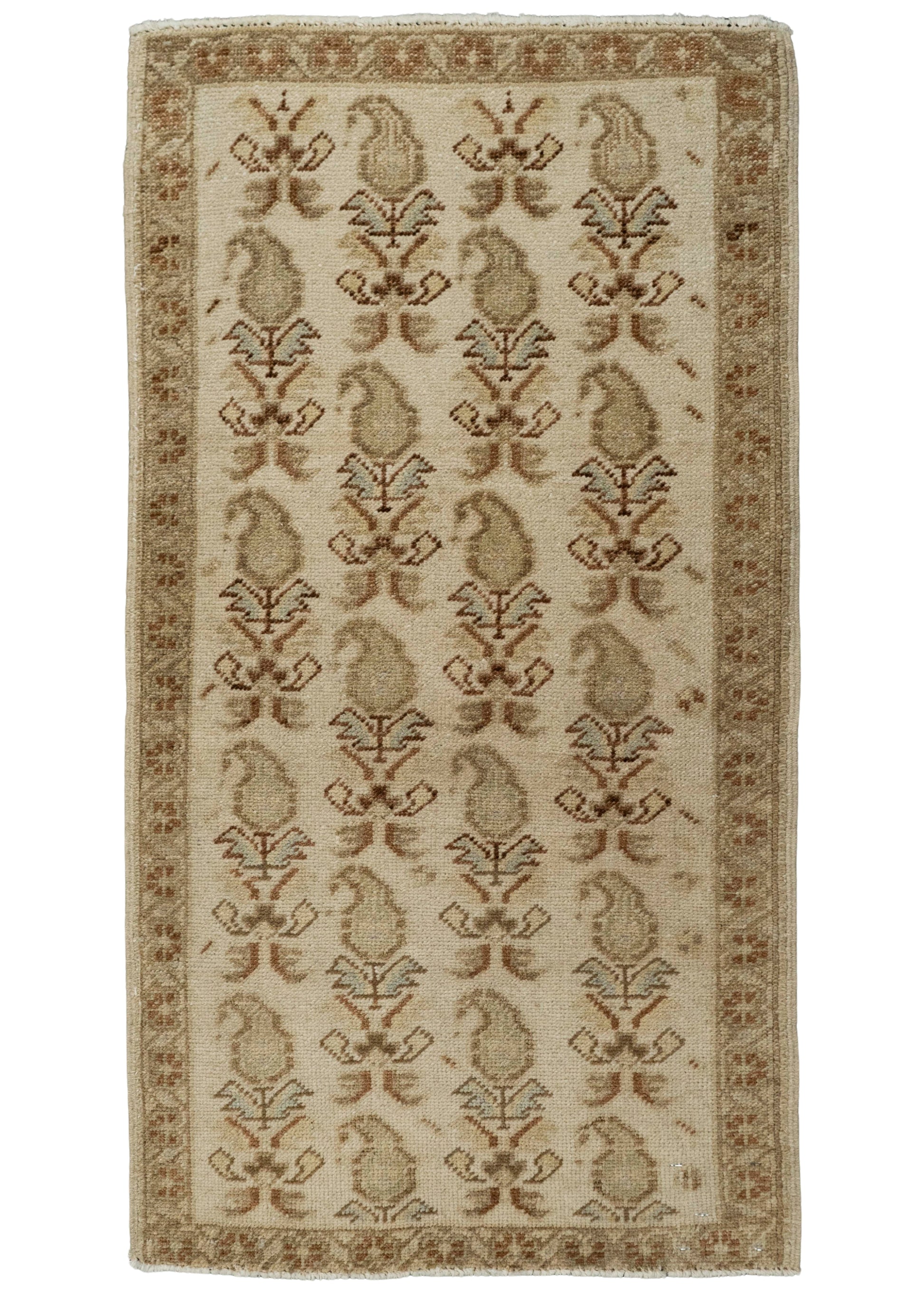 Turkish Mini Rug Oriental Hand Knotted Vintage Rug 1'8" x 3'1" #21024
