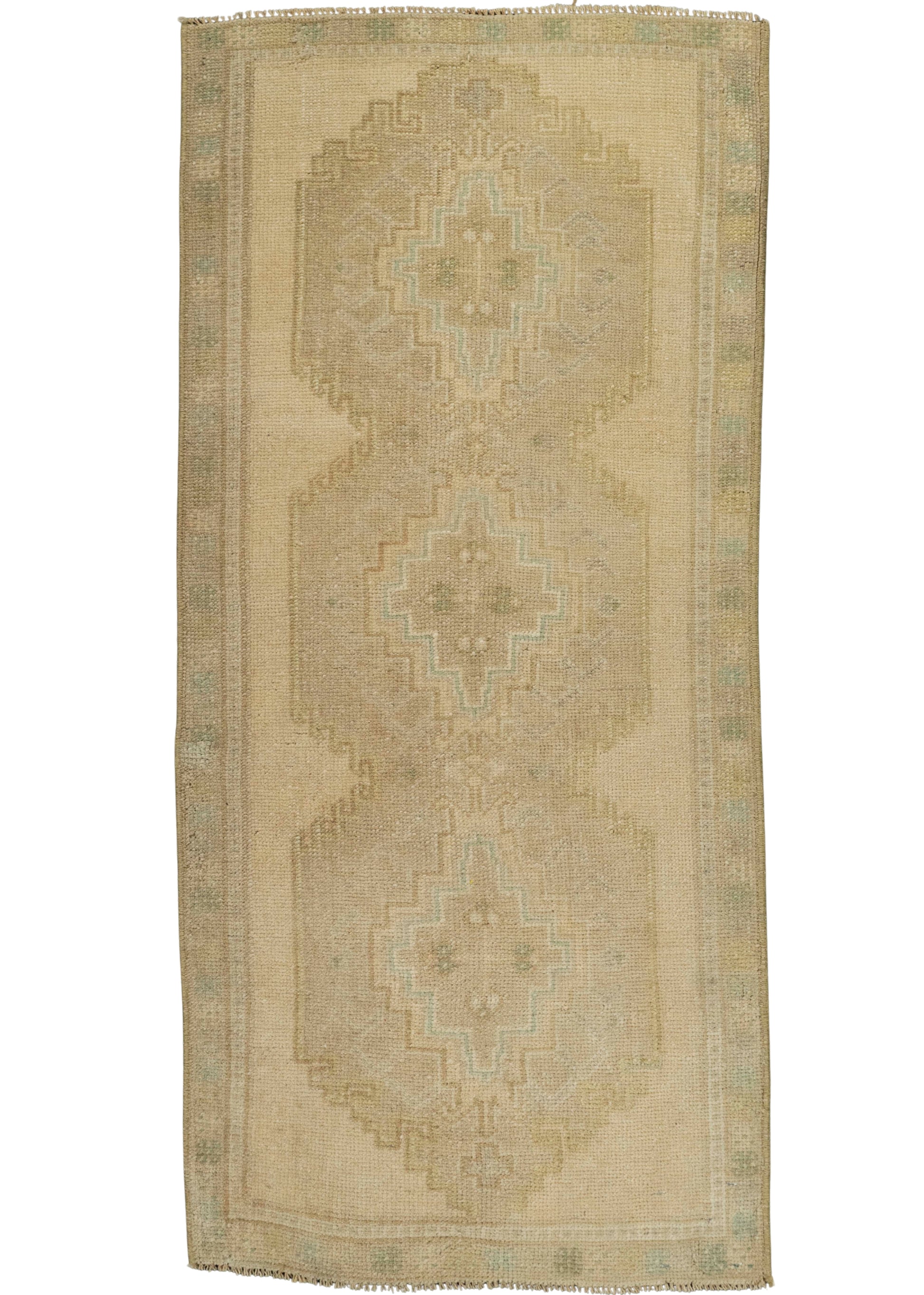 Turkish Mini Rug Oriental Hand Knotted Vintage Rug 1'7" x 3'6" #21168