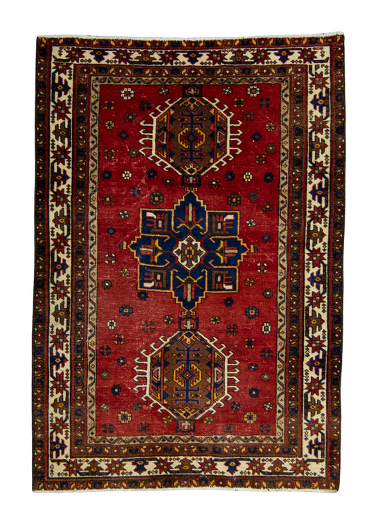 Oriental Handmade Vintage Rug 3'8" x 5'3" #21484
