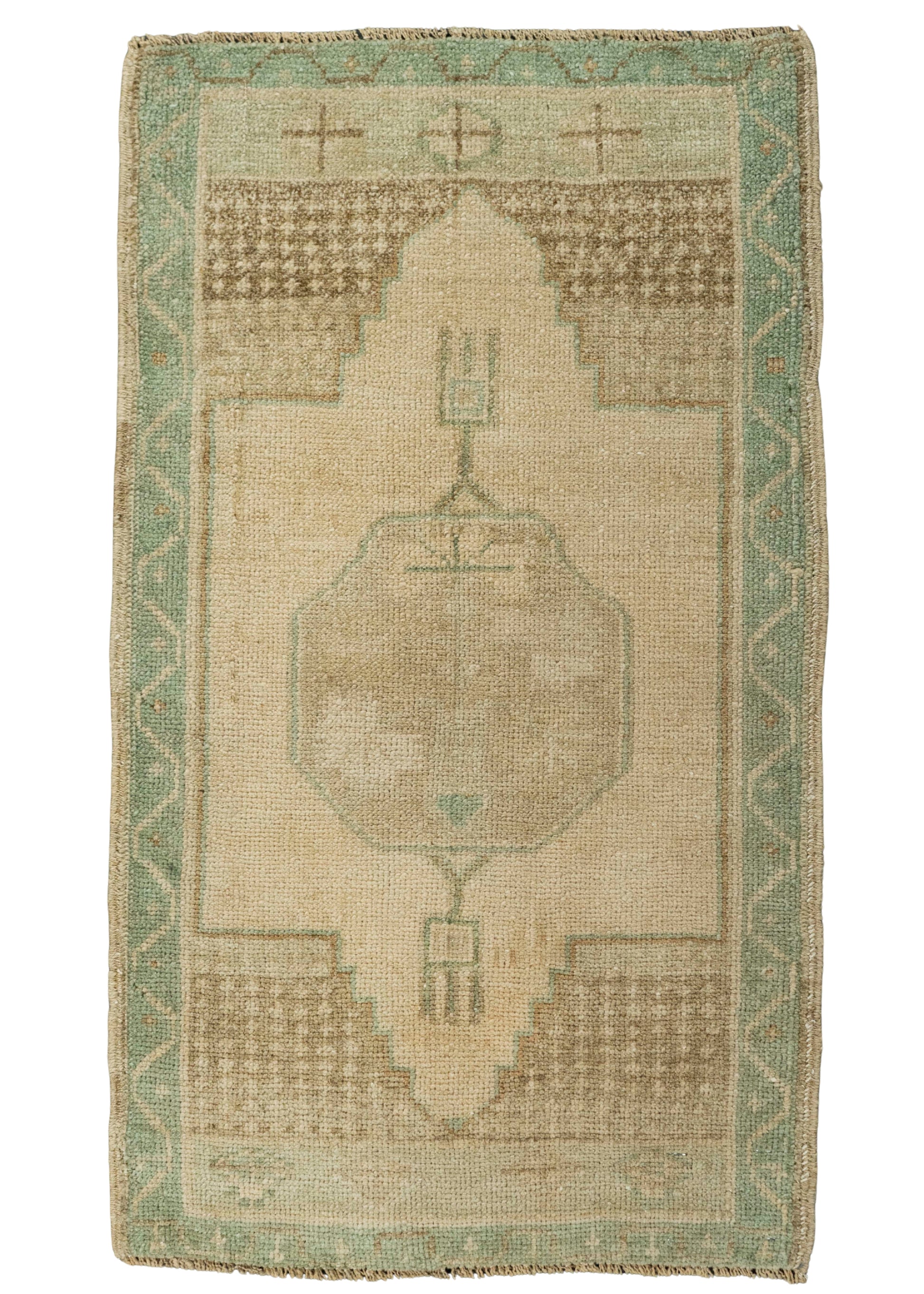Turkish Mini Rug Oriental Hand Knotted Vintage Rug 1'7" x 2'9" #21077