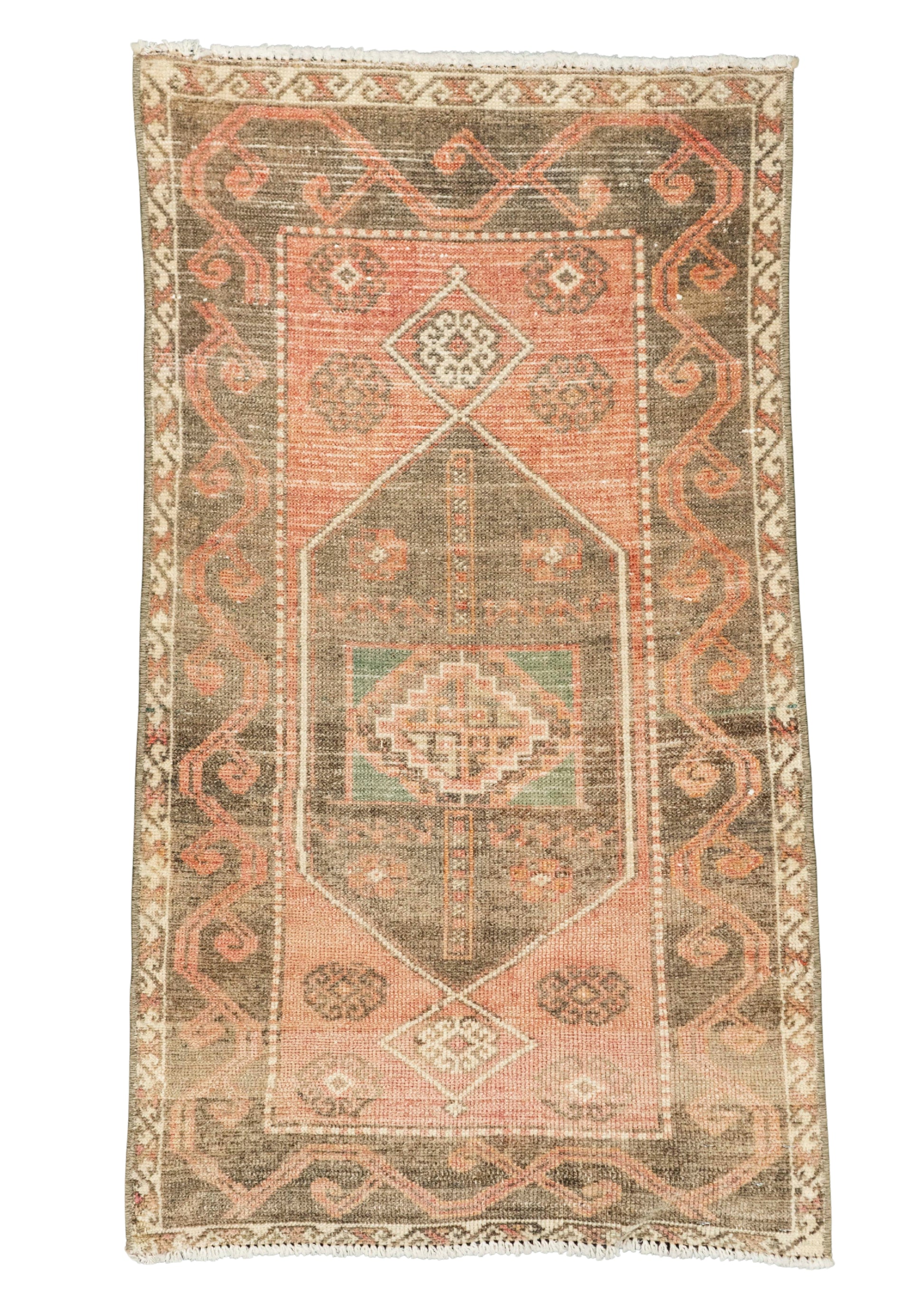 Turkish Mini Rug Oriental Hand Knotted Vintage Rug 1'8" x 2'11" #21094