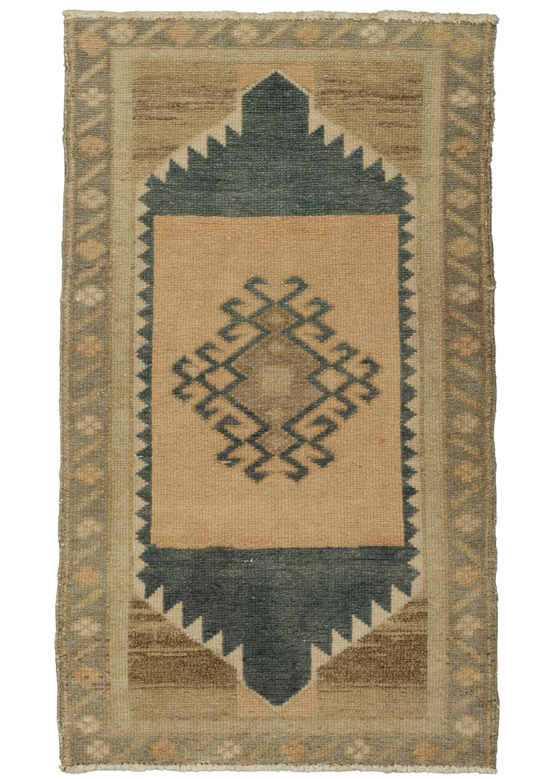 Turkish Mini Rug Oriental Hand Knotted Vintage Rug 1'7" x 2'8" #21254