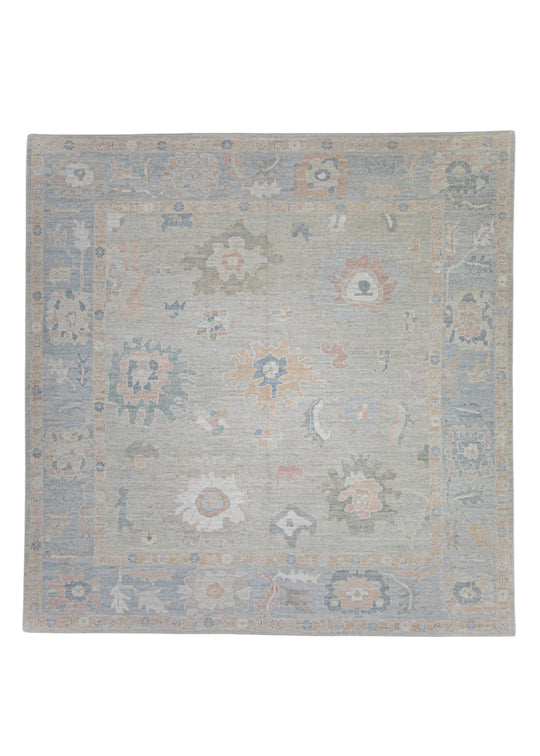 Square Turkish Oushak Rug 12'1" x 12'5" #17381