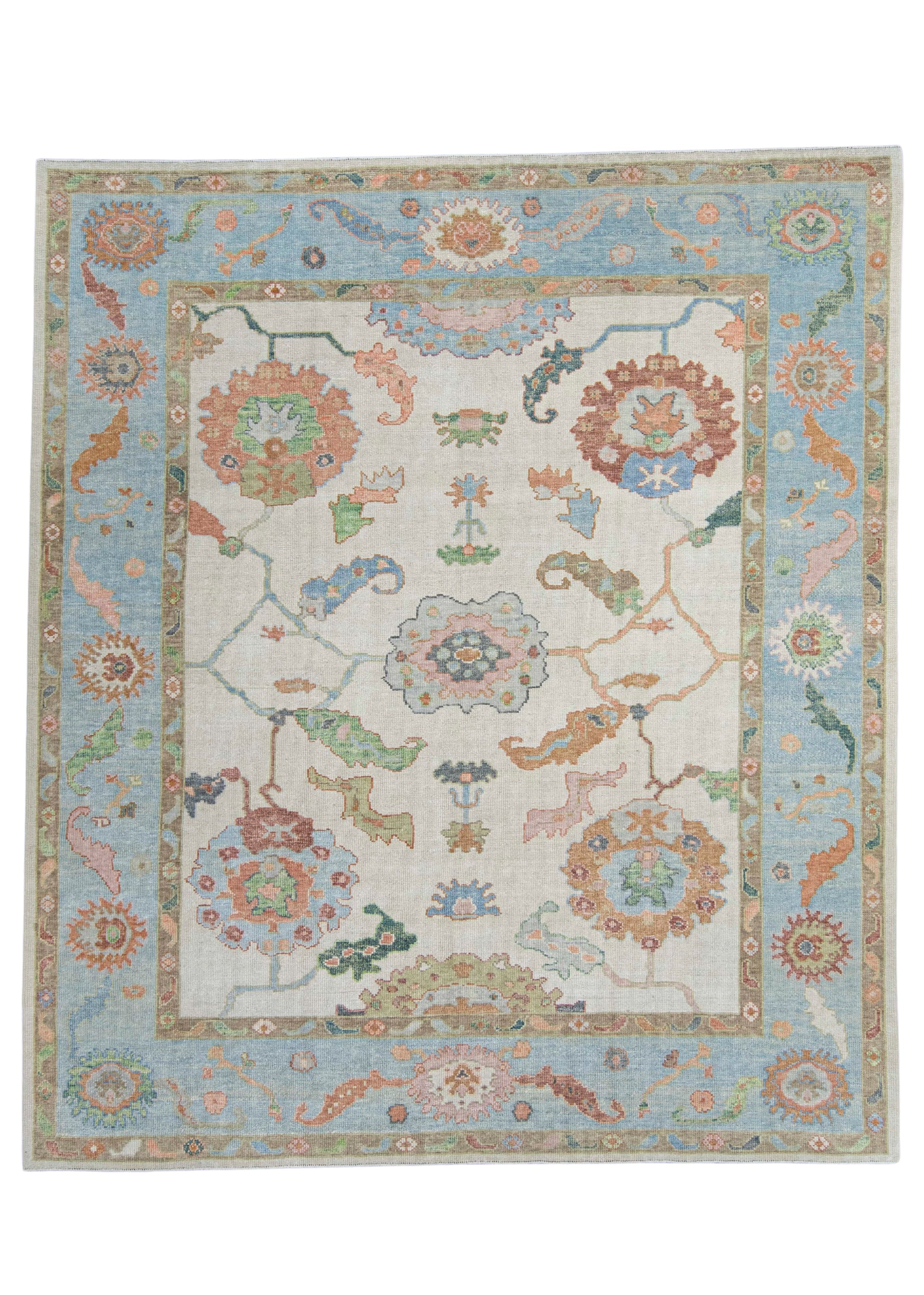 Turkish Oushak Square Rug 8'7" x 9'10" #20426