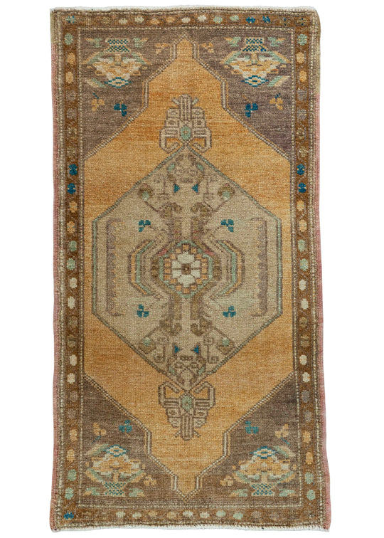 Turkish Mini Rug Oriental Hand Knotted Vintage Rug 1'9" x 3'4" #20744