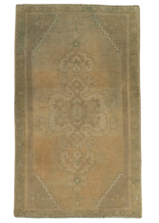 Turkish Mini Rug Oriental Hand Knotted Vintage Rug 1'10" x 3'1" #21030