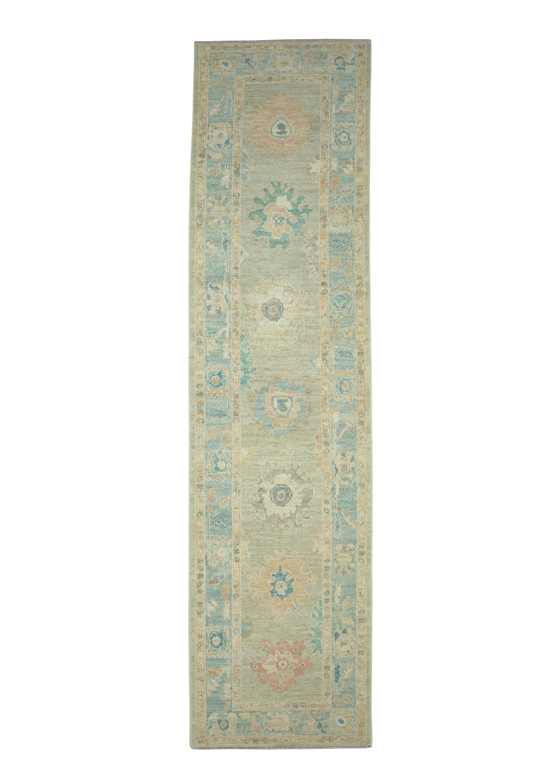Turkish Oushak Runner Rug 2'11" x 11'5" #17438