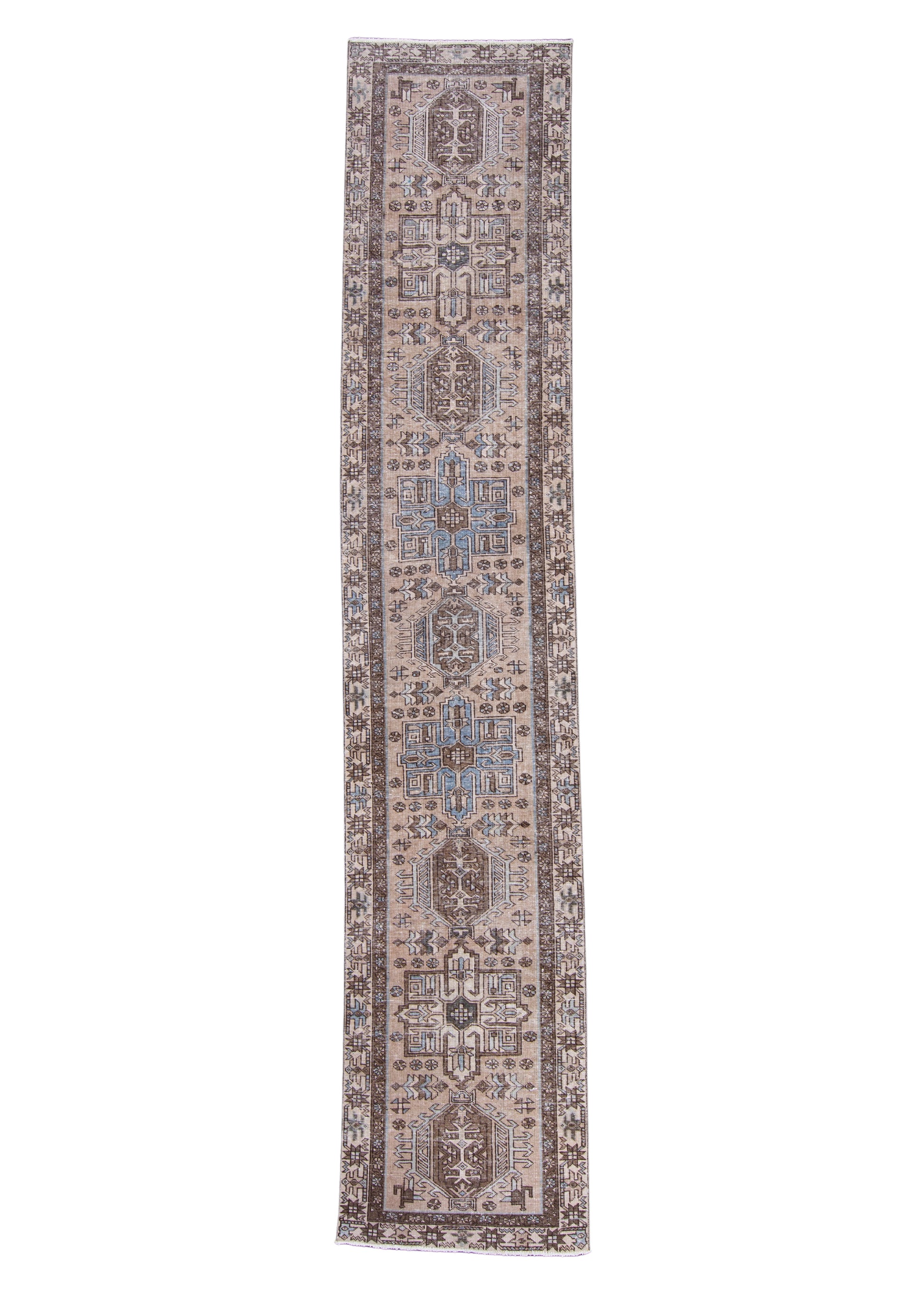 Turkish Vintage Anatolian Runner Rug 2'10" x 14' #7020