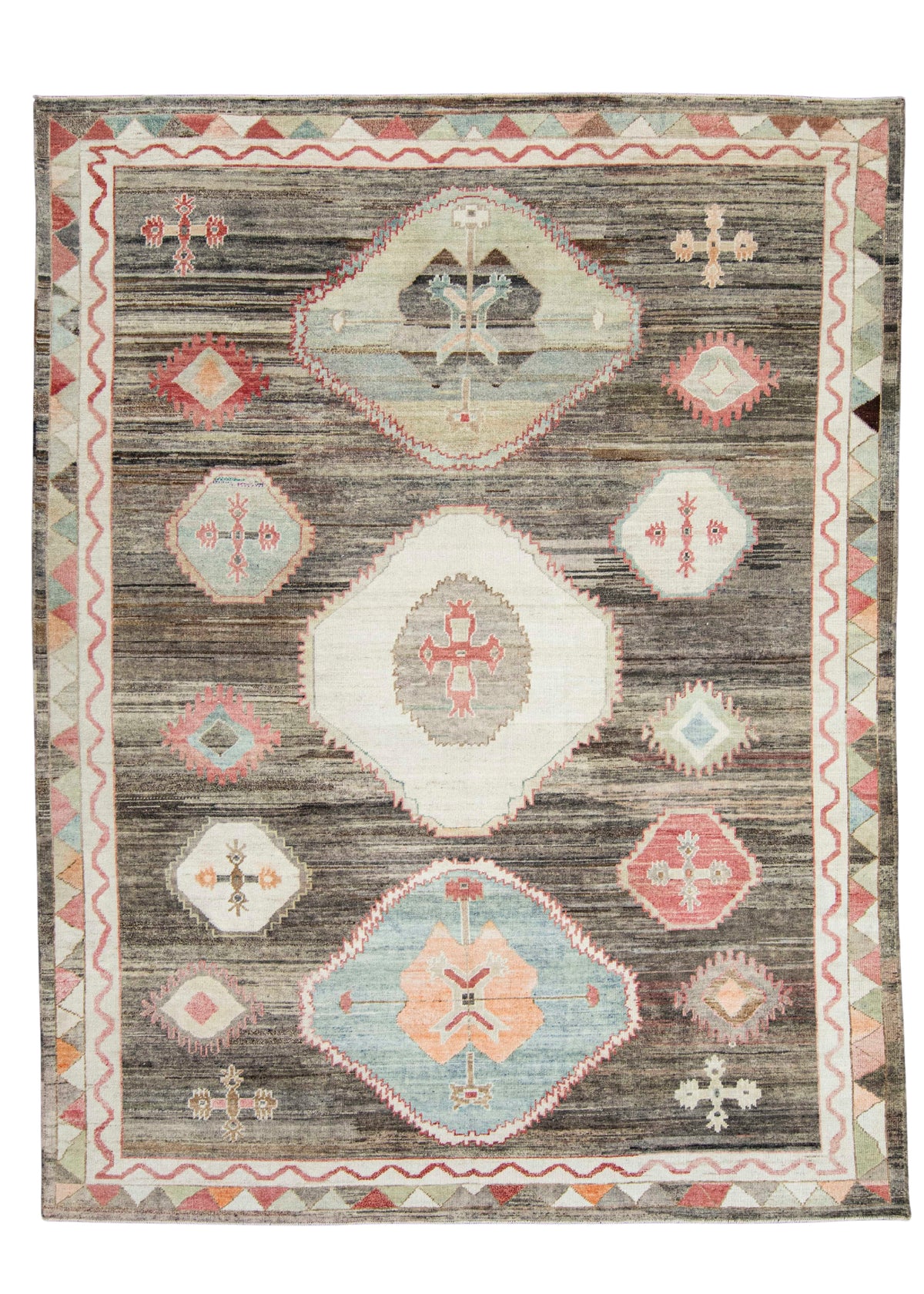 Turkish Old Wool Oushak Rug 9'7" x 12'6" #24454