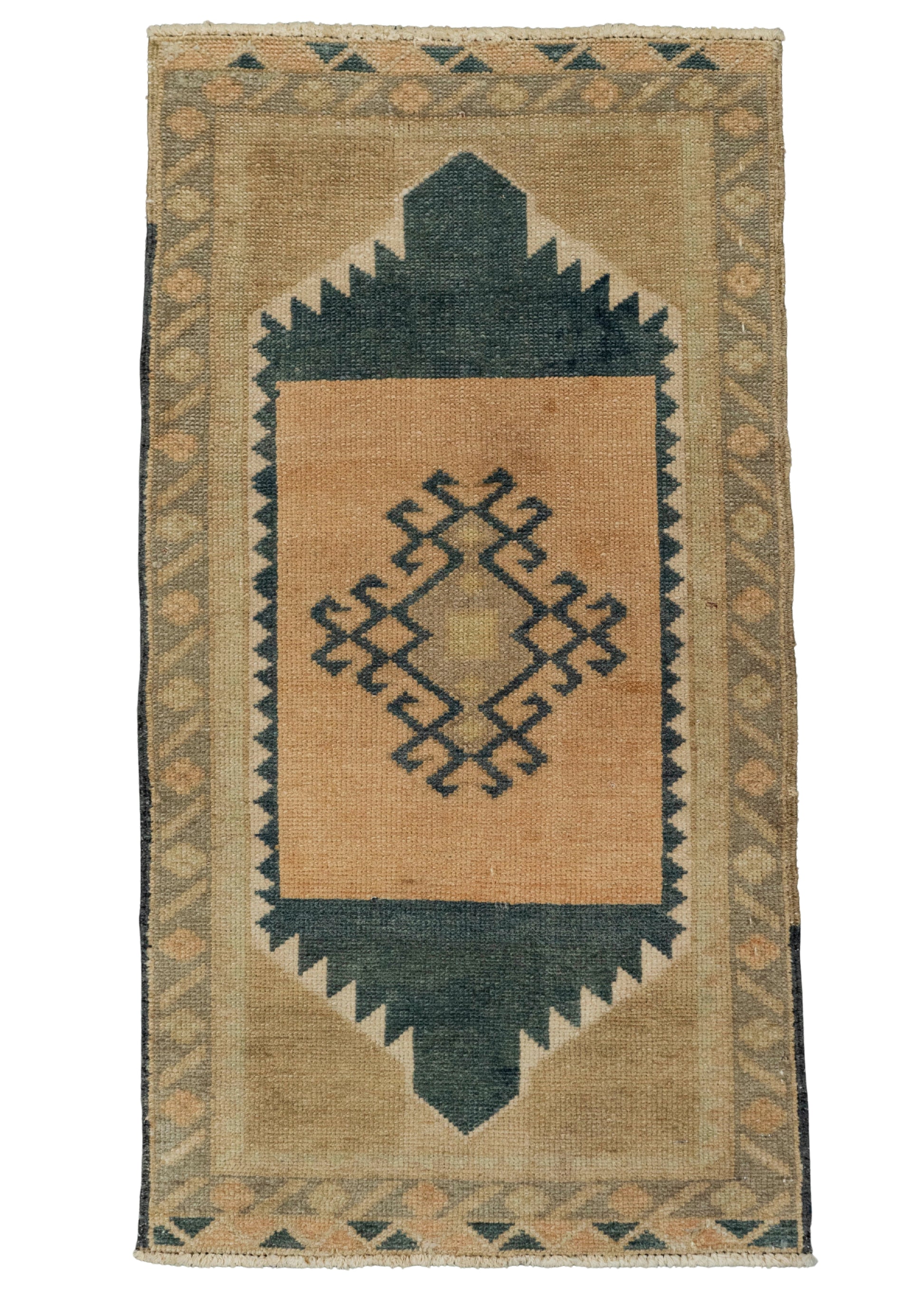 Turkish Mini Rug Oriental Hand Knotted Vintage Rug 1'7" x 2'10" #21272