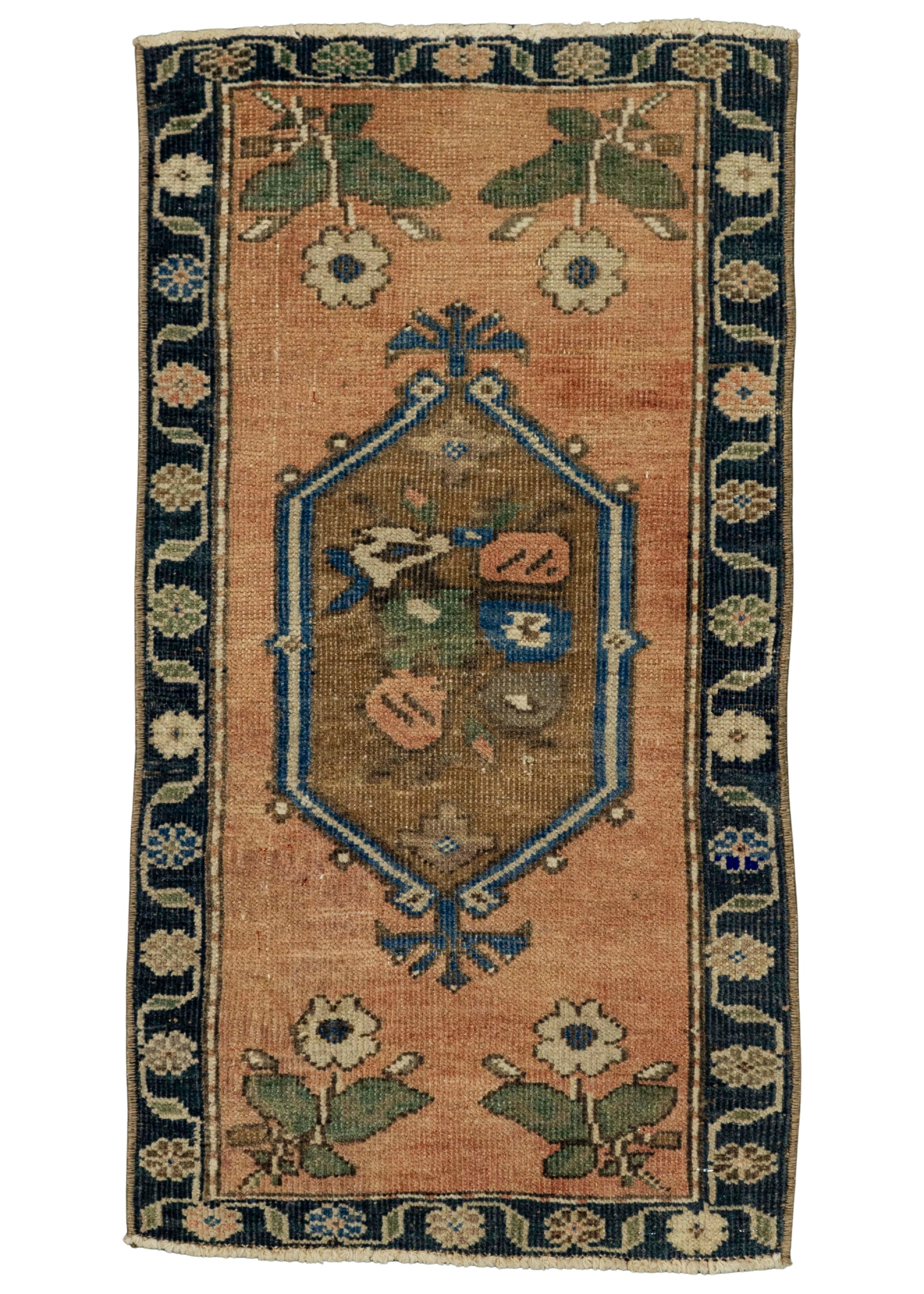 Turkish Mini Rug Oriental Hand Knotted Vintage Rug 1'4" x 2'6" #21145