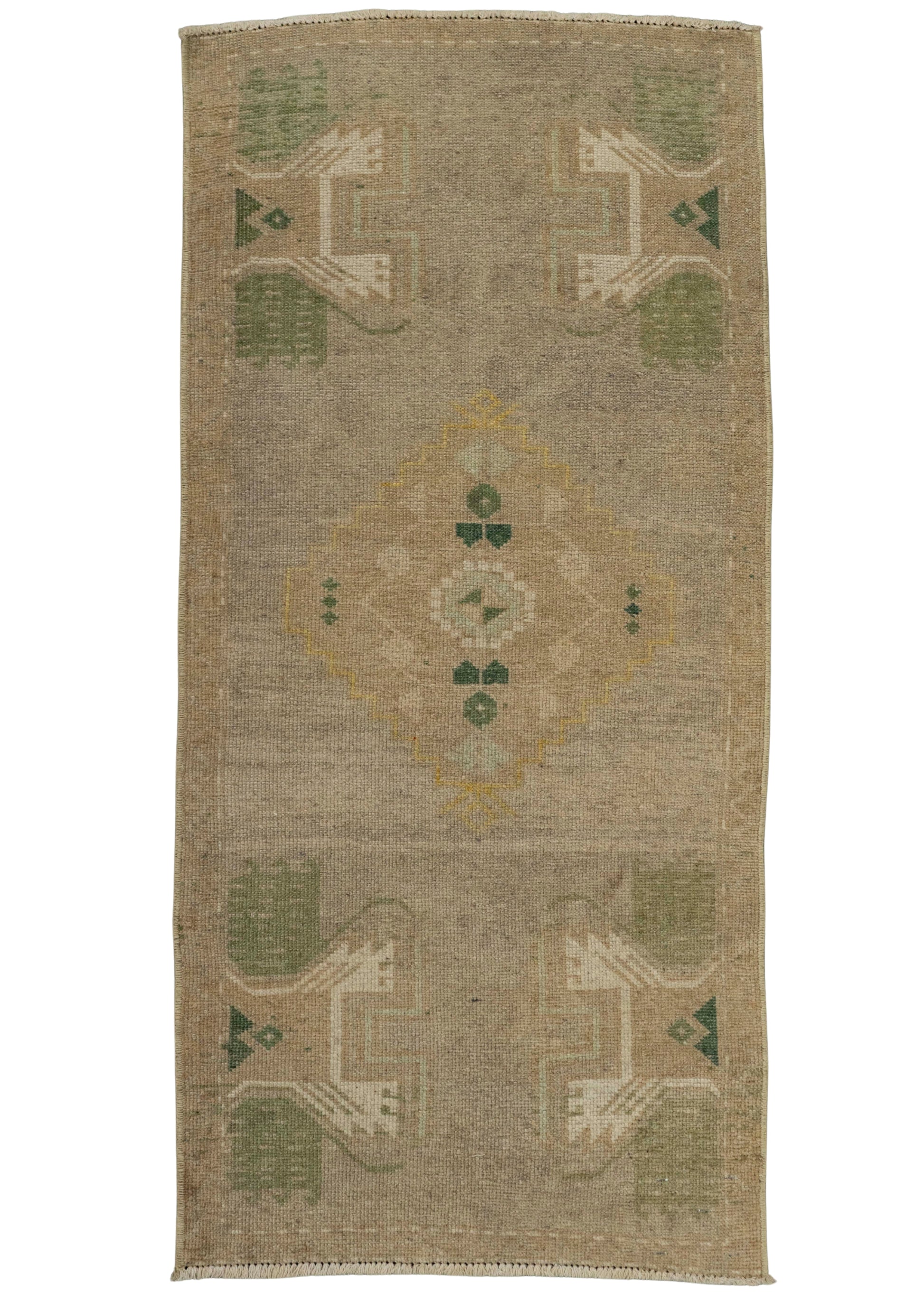 Turkish Mini Rug Oriental Hand Knotted Vintage Rug 1'8" x 3'5" #21253