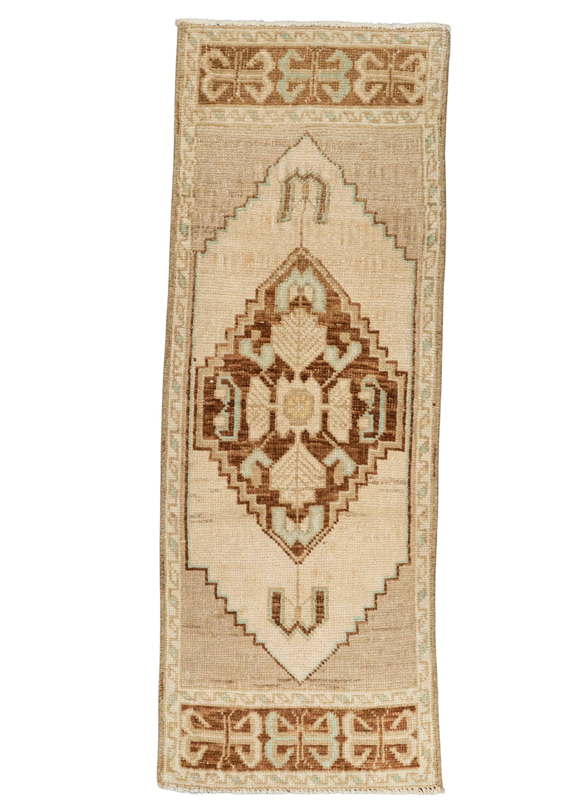 Turkish Mini Rug Oriental Hand Knotted Vintage Rug 1'2" x 3'4" #21042