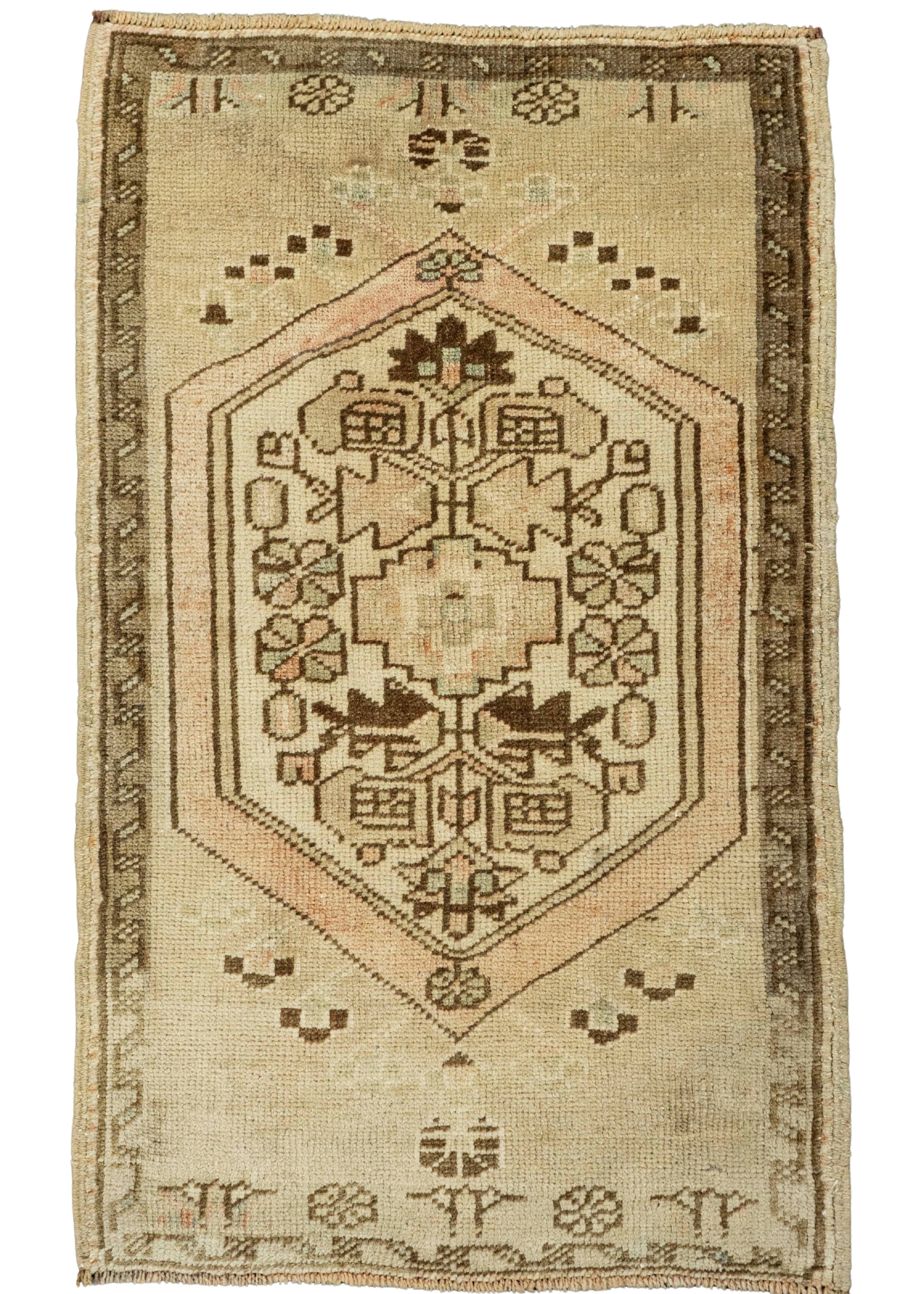 Turkish Mini Rug Oriental Hand Knotted Vintage Rug  1'8" x  2'8" #22002