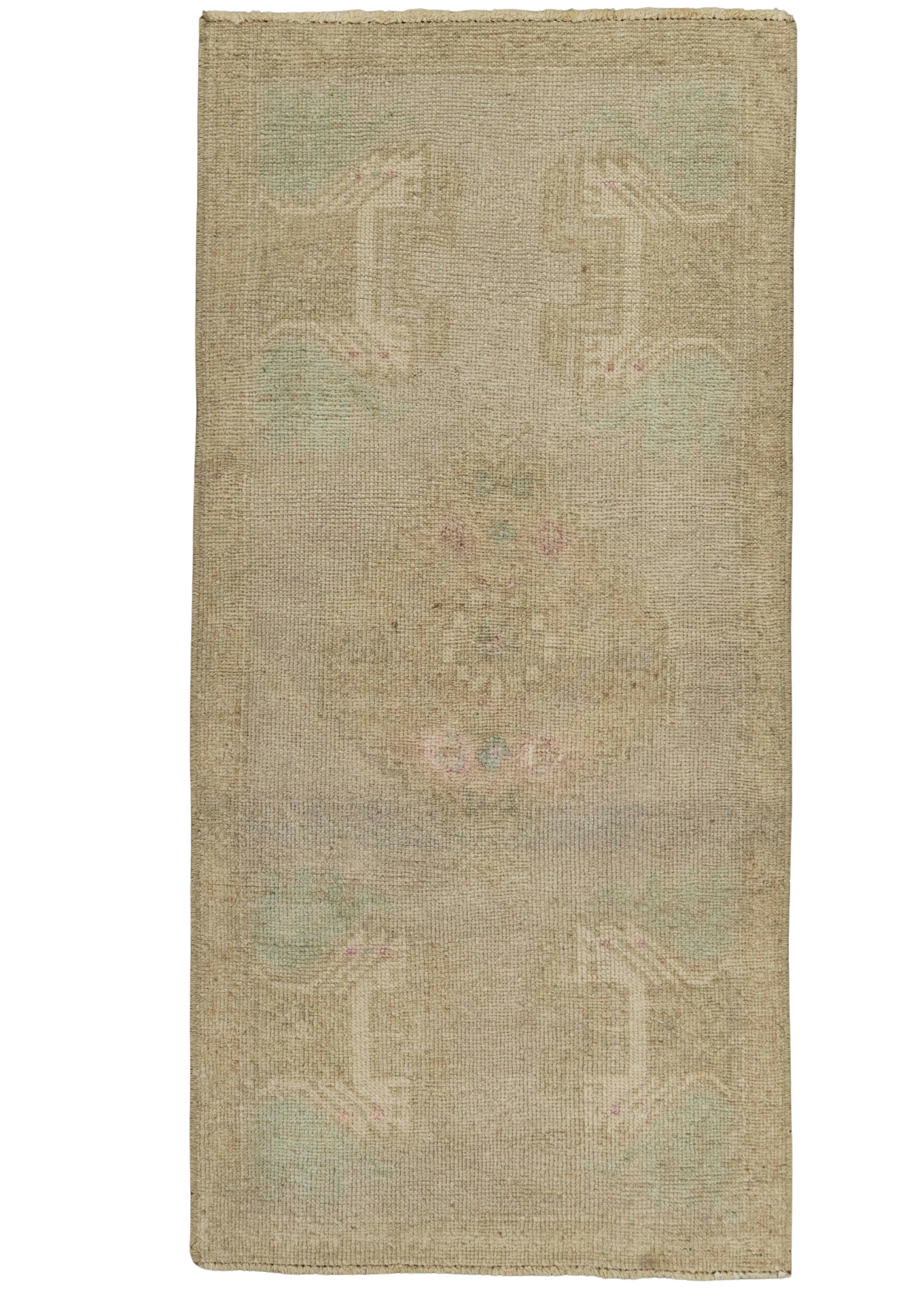 Turkish Mini Rug Oriental Hand Knotted Vintage Rug 1'7" x 3'4" #21158