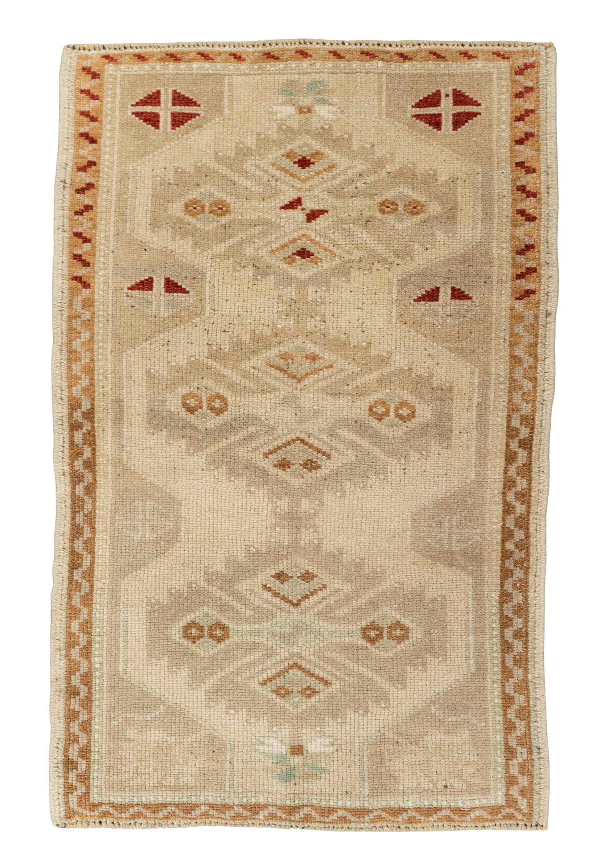 Turkish Mini Rug Oriental Hand Knotted Vintage Rug 1'10" x 2'10" #21045