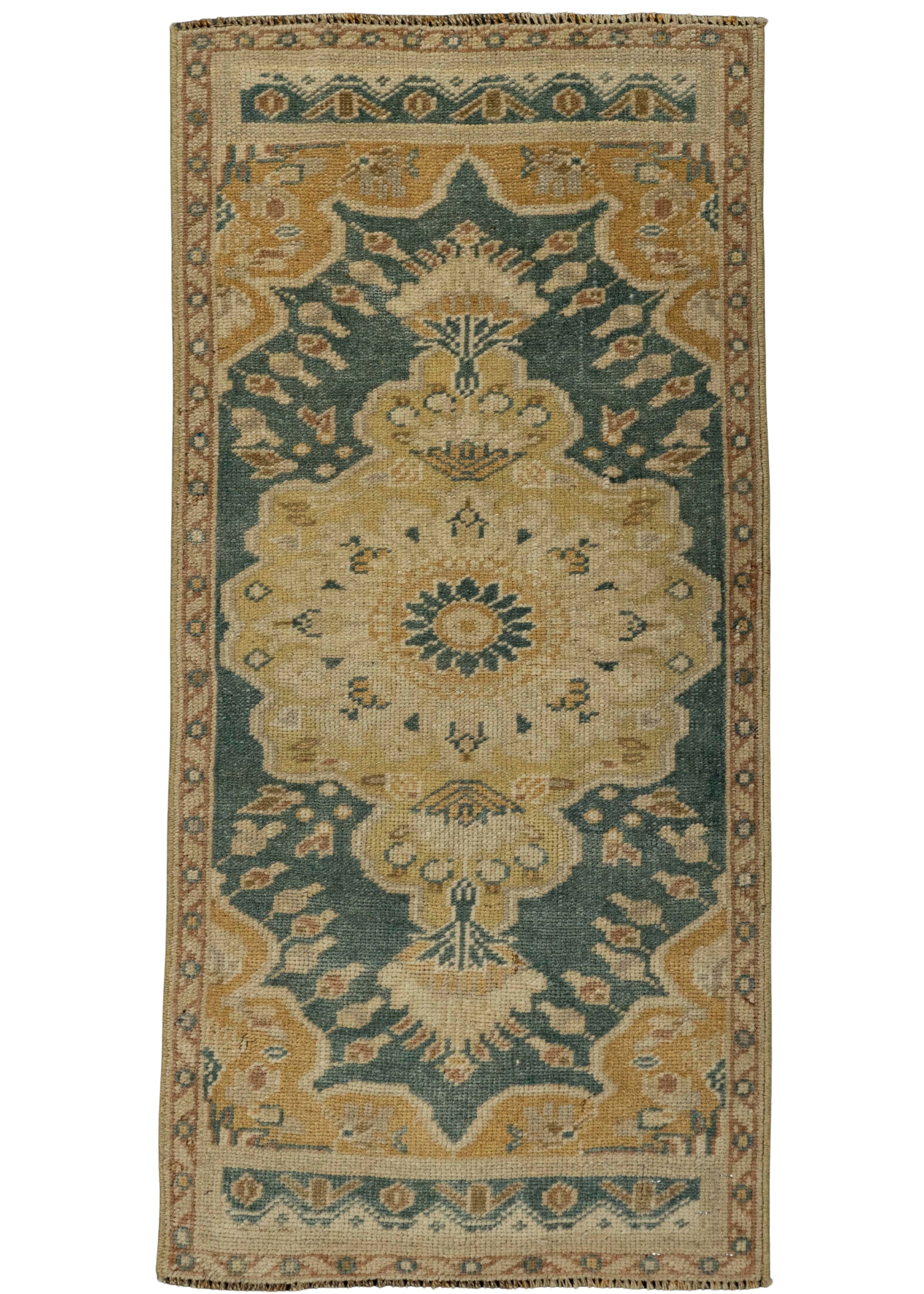 Turkish Mini Rug Oriental Hand Knotted Vintage Rug 1'7" x 3'3" #21251