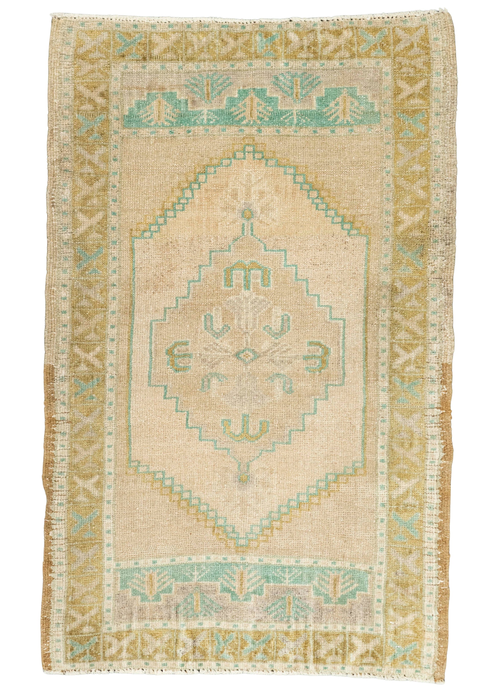 Turkish Mini Rug Oriental Hand Knotted Vintage Rug 2'0" x 3'3" #21056