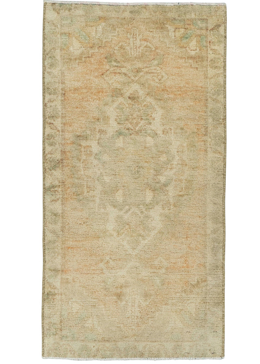Turkish Mini Rug Oriental Hand Knotted Vintage Rug  1'7" x  3' #22105