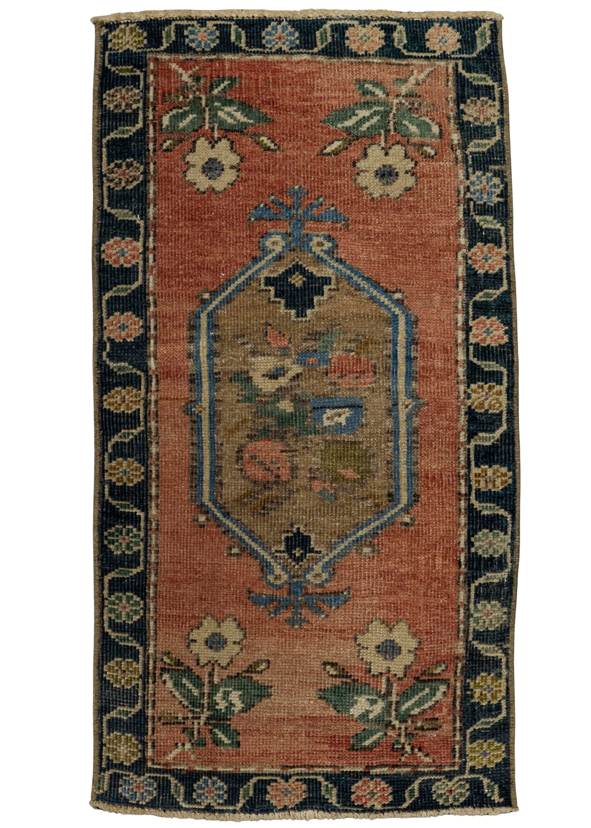 Turkish Mini Rug Oriental Hand Knotted Vintage Rug 1'6" x 2'10" #21226