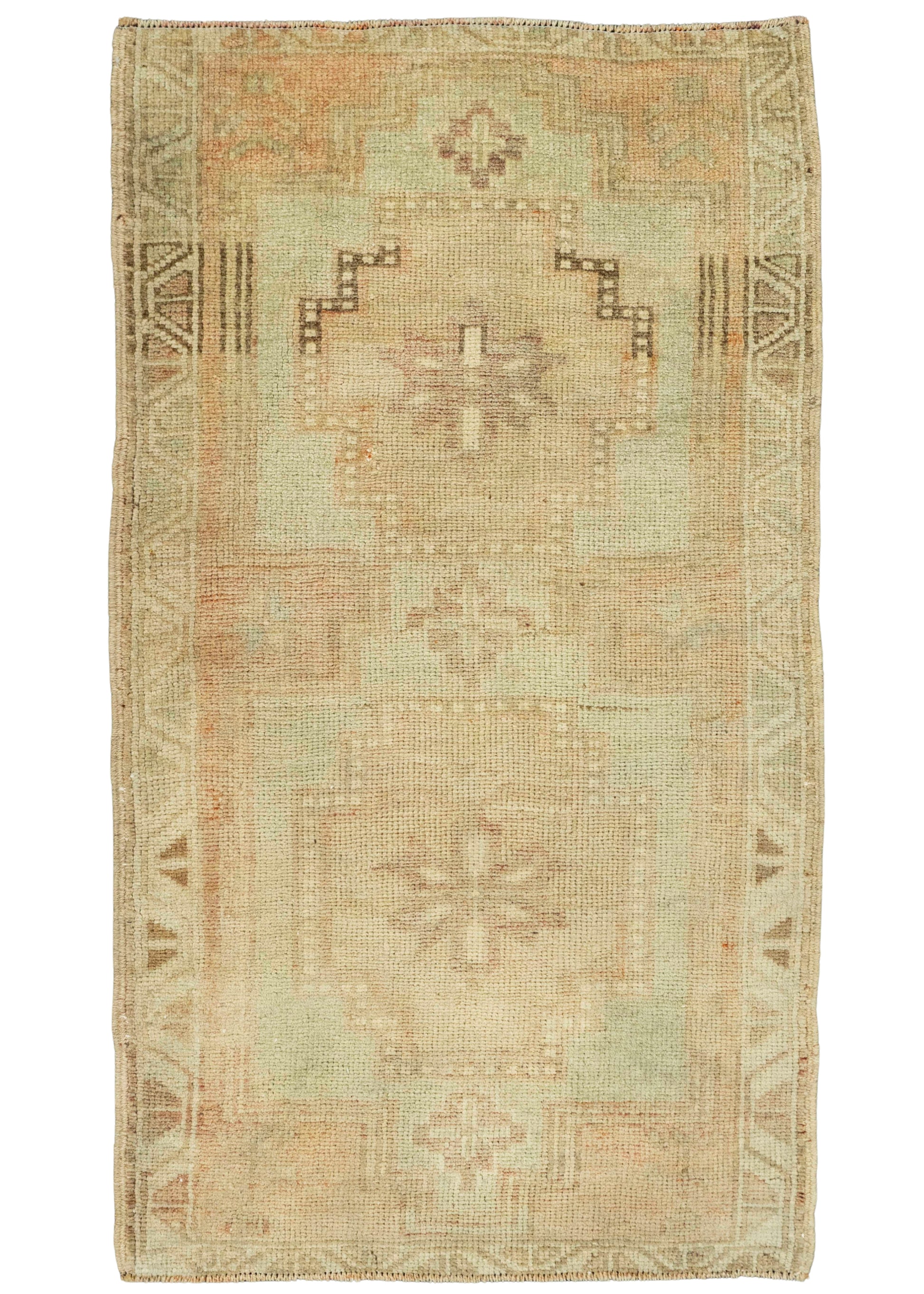 Turkish Mini Rug Oriental Hand Knotted Vintage Rug  1'9" x  3'1" #22068