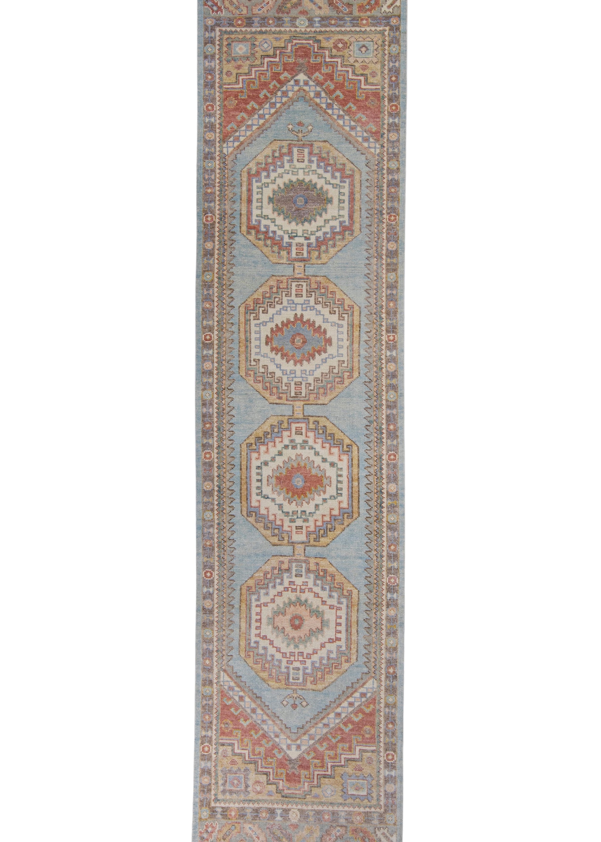 Turkish Oushak Runner Rug 3' x 12'8" #16725