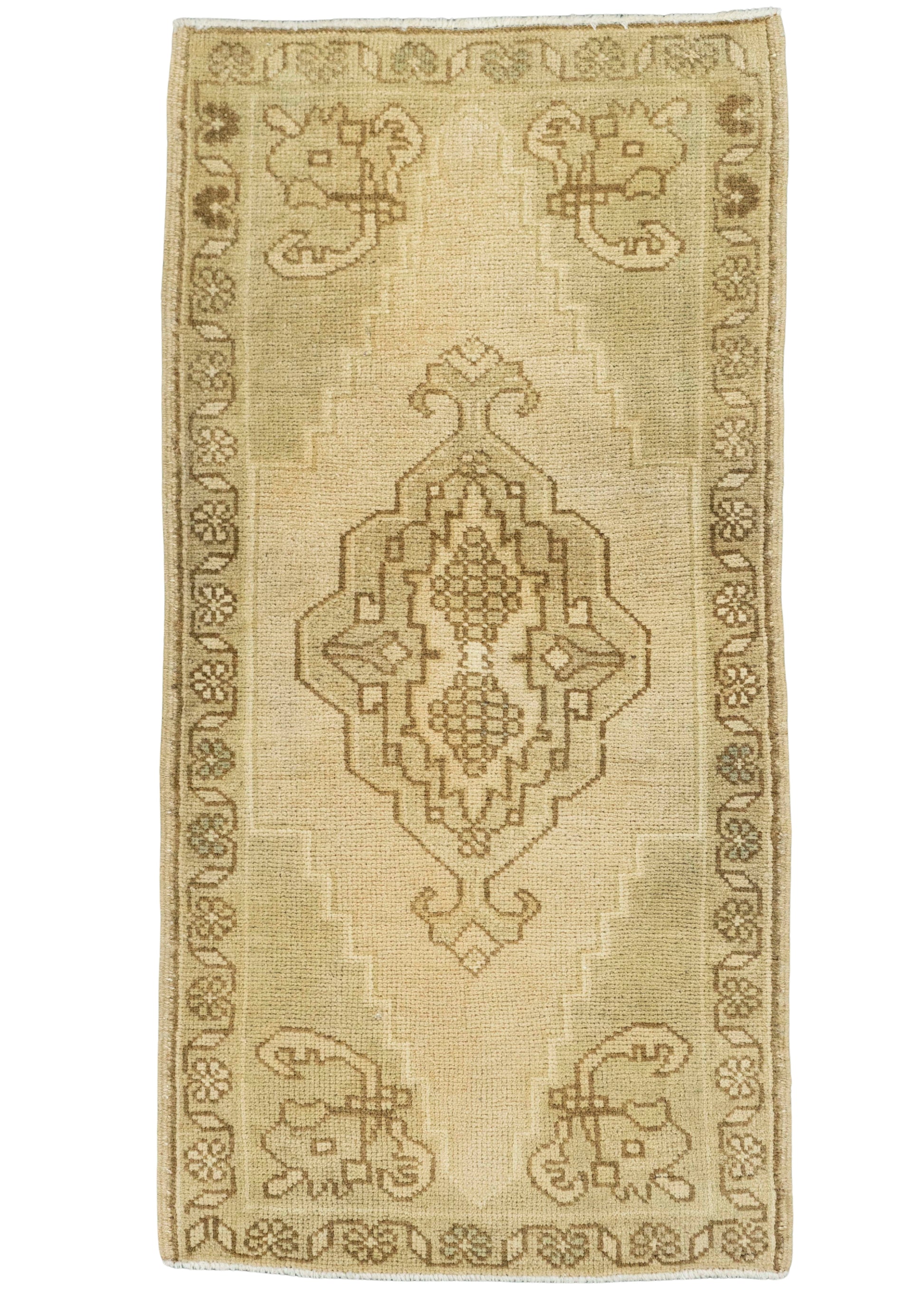 Turkish Mini Rug Oriental Hand Knotted Vintage Rug  1'7" x  3'1" #22063